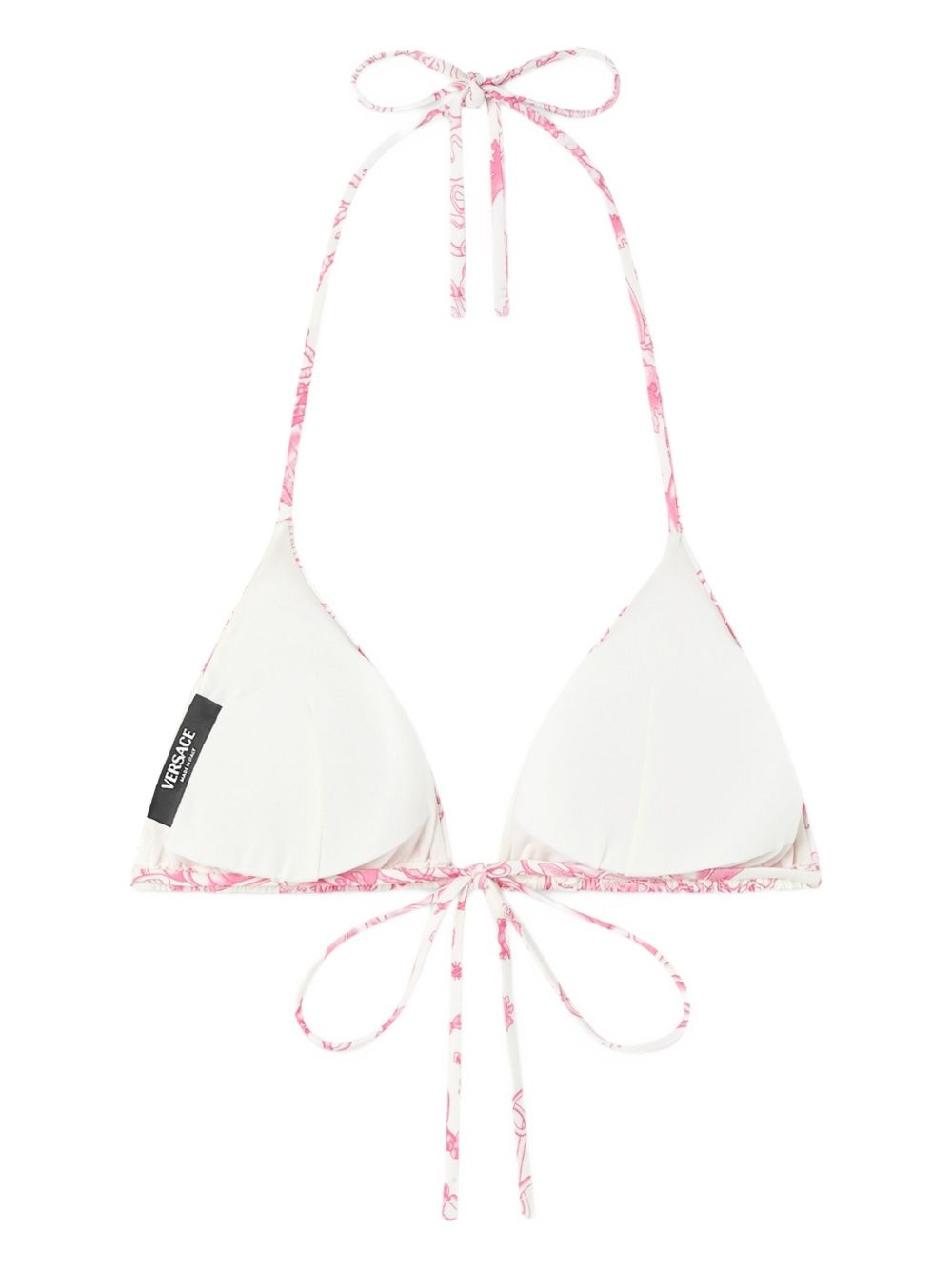 floral-print triangle bikini top - 2