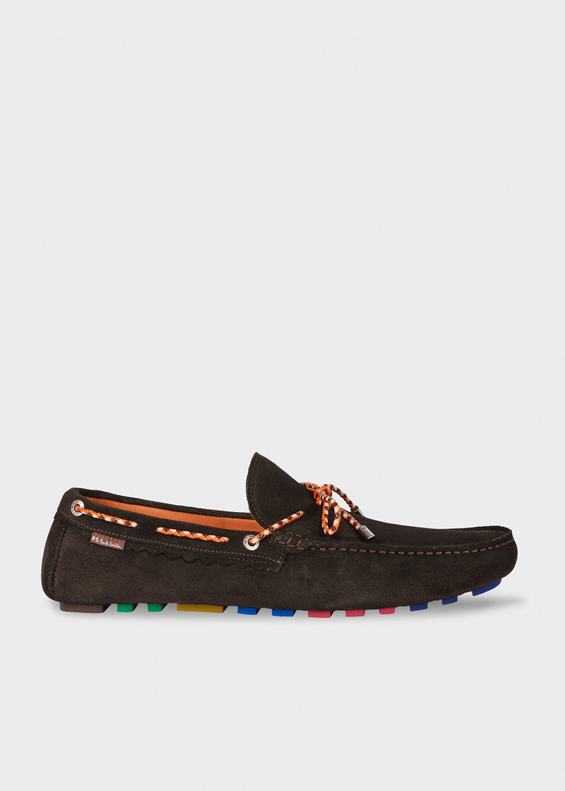 Dark Brown Suede 'Springfield' Driving Loafers 1