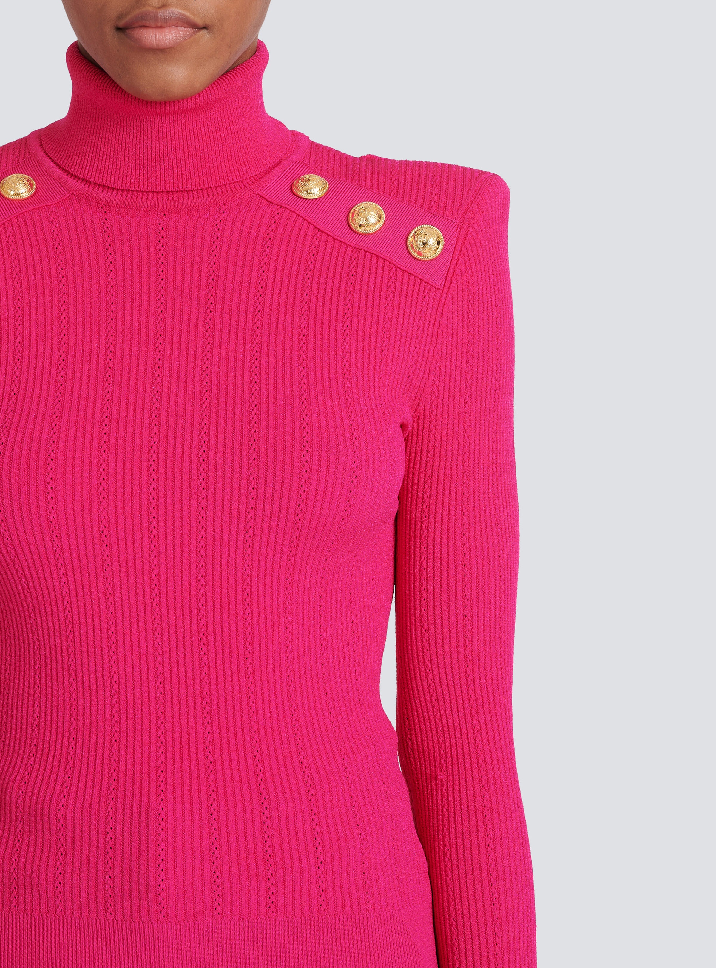 Knit sweater with gold-tone buttons - 2