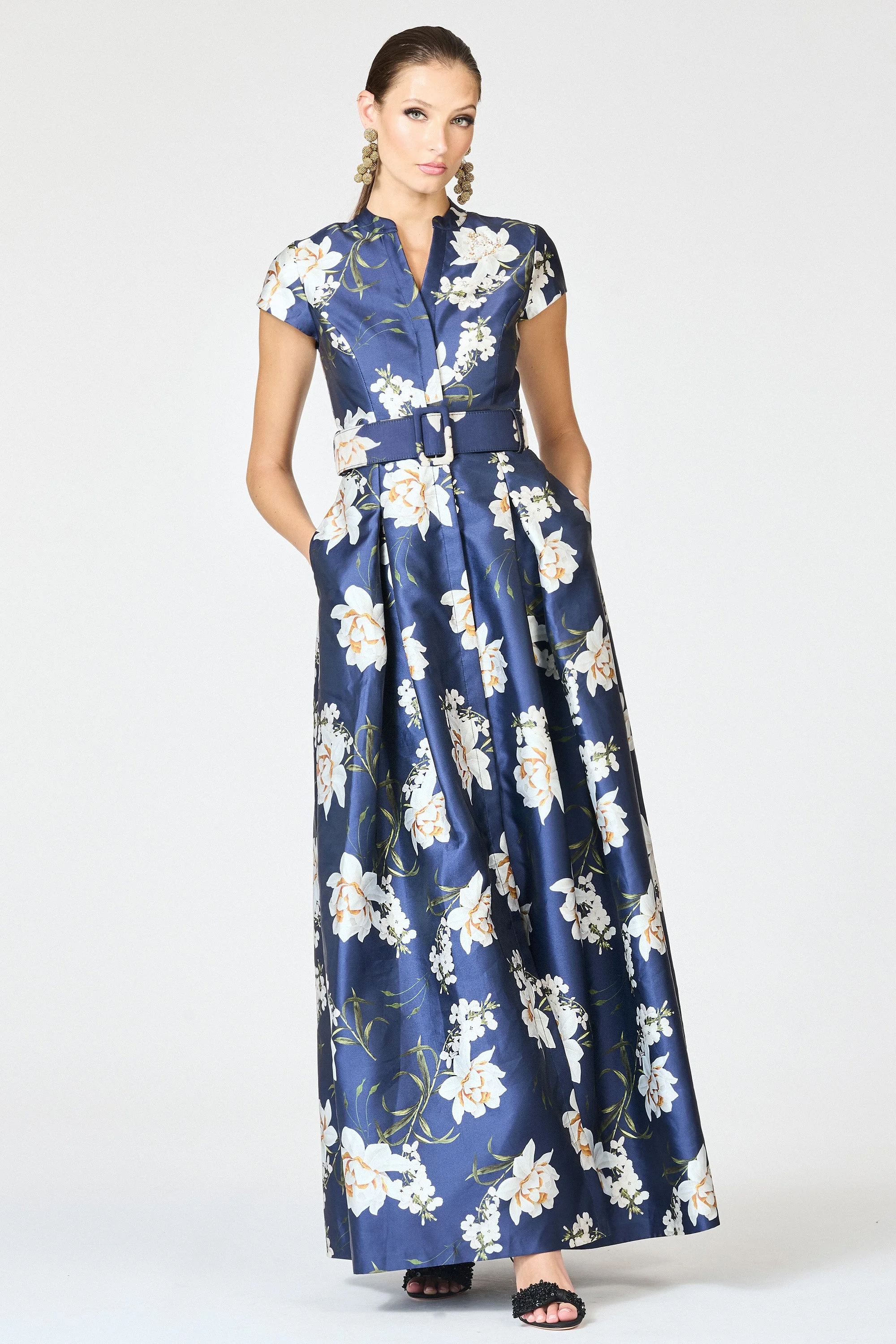 EMBELLISHED MARTA GOWN - NAVY NARCISSUS - 1