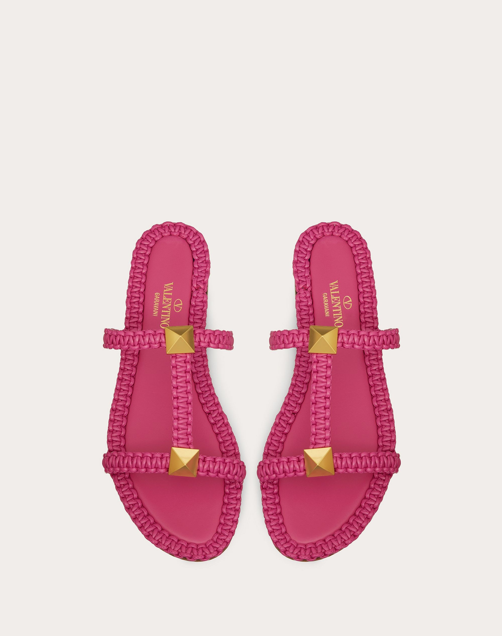 ROMAN STUD FLAT SLIDE SANDAL WITH MACRAMÉ - 4