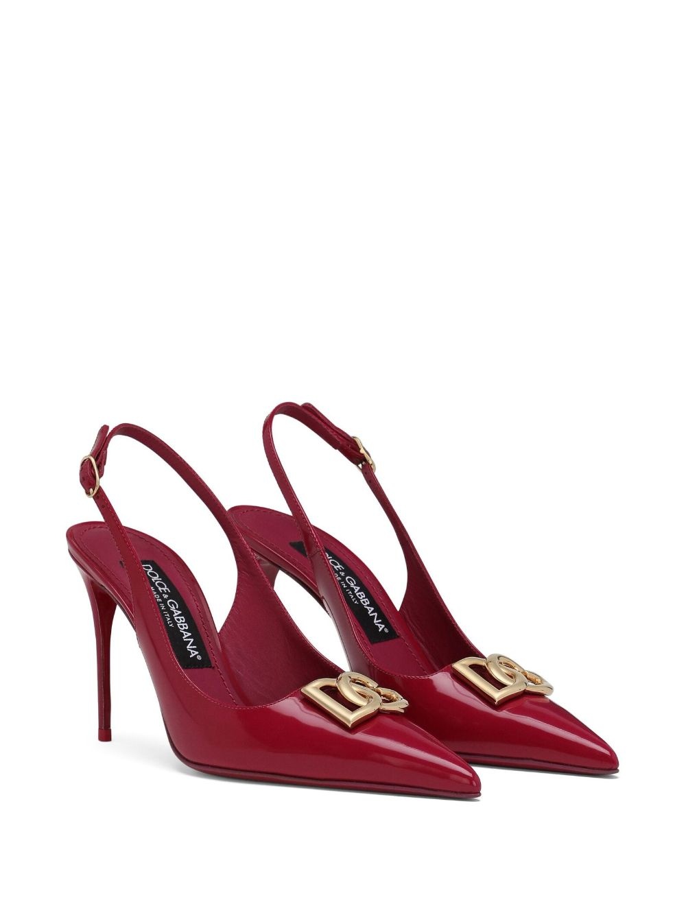 logo-plaque heeled slingback pumps - 2