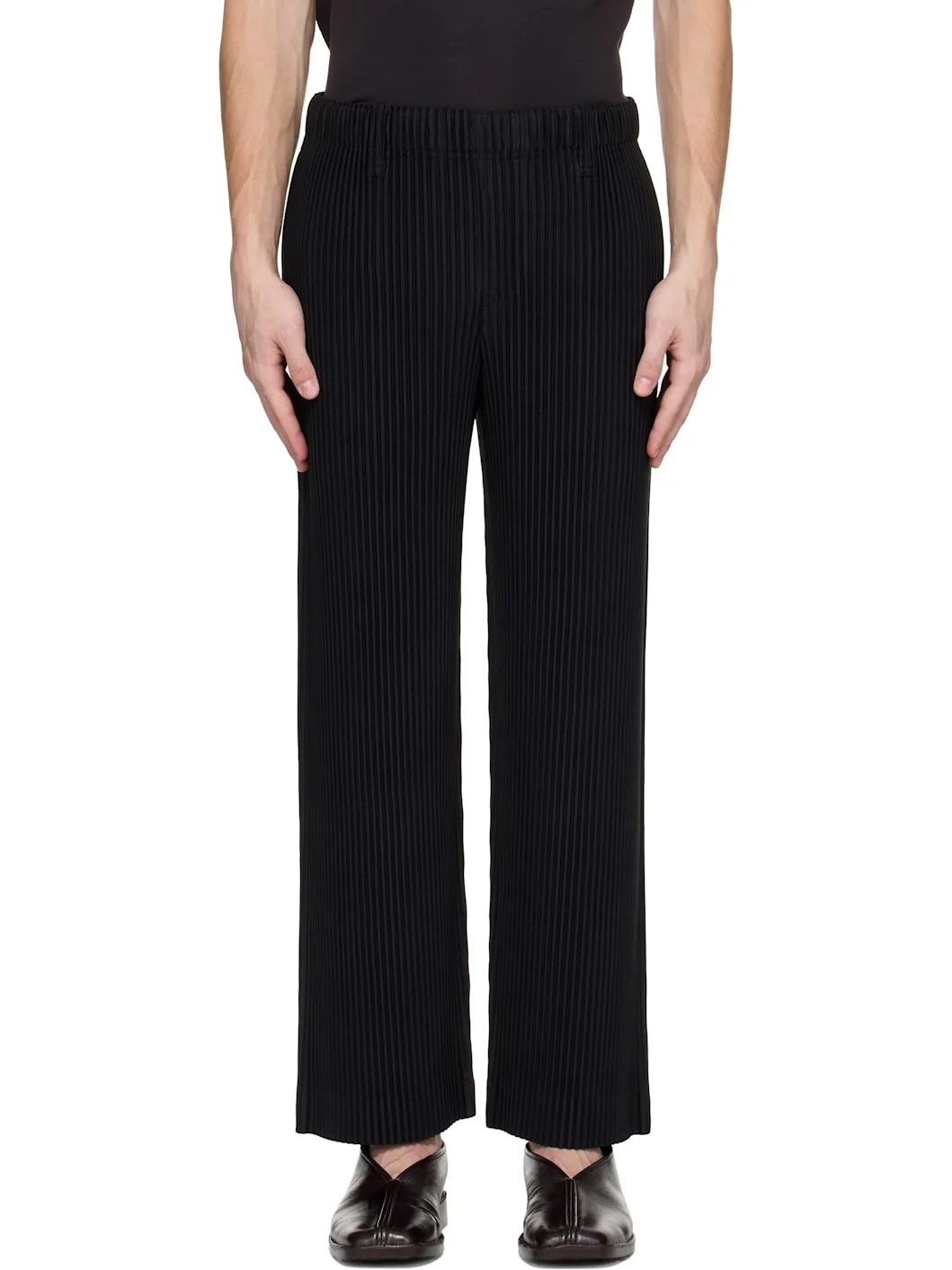 Black Tailored Pleats 2 Trousers - 1