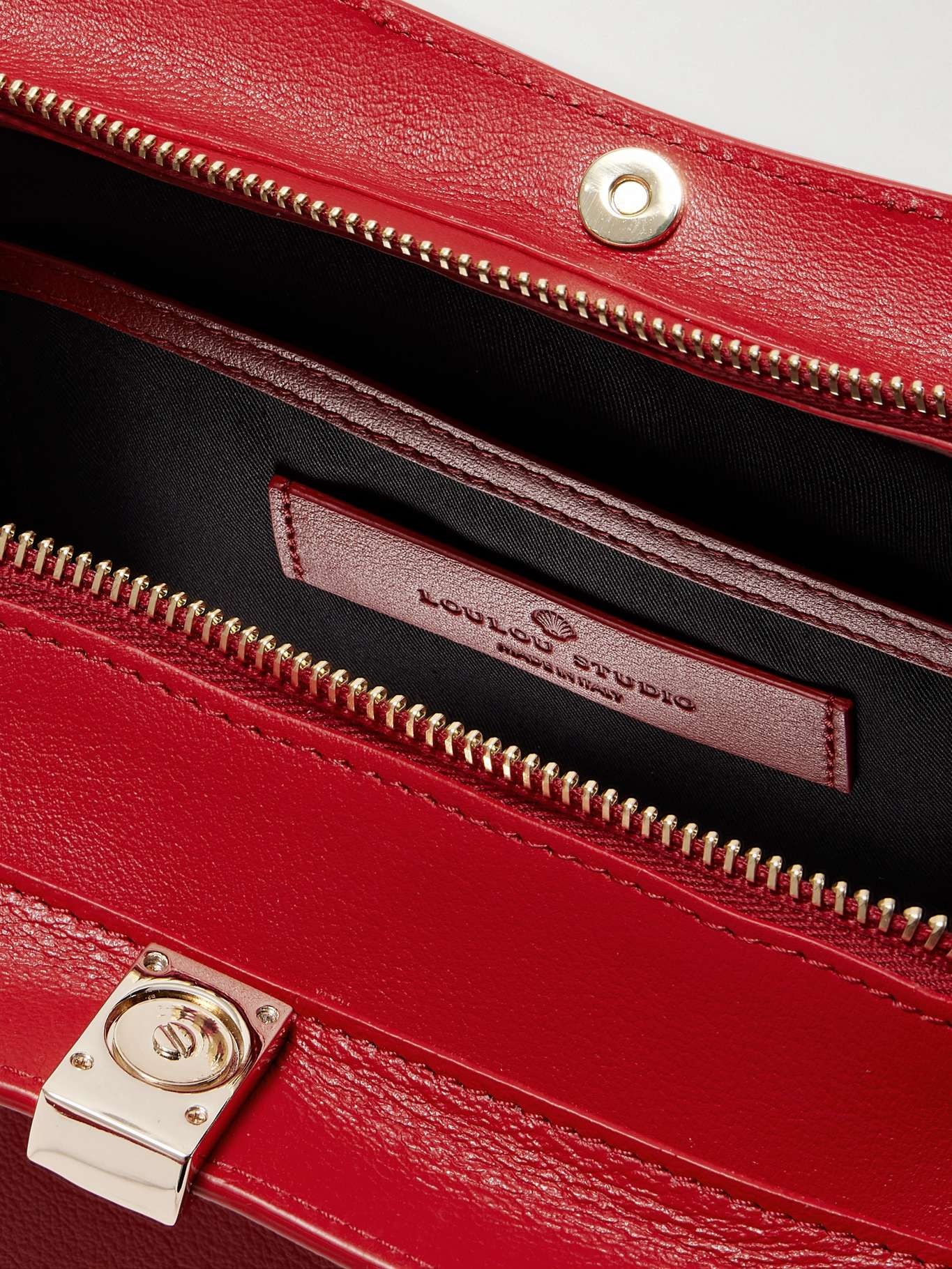 Johanna embellished leather shoulder bag Red - 5