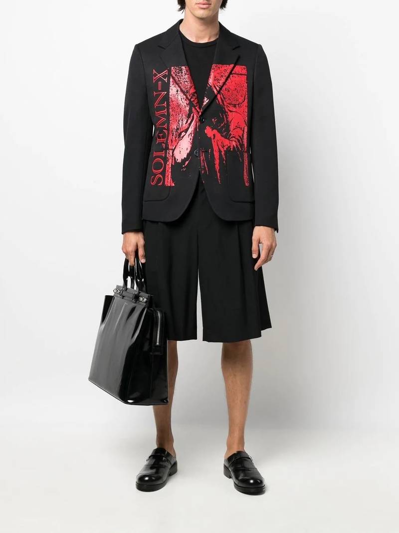 Raf Simons Solemn-X printed blazer outlook