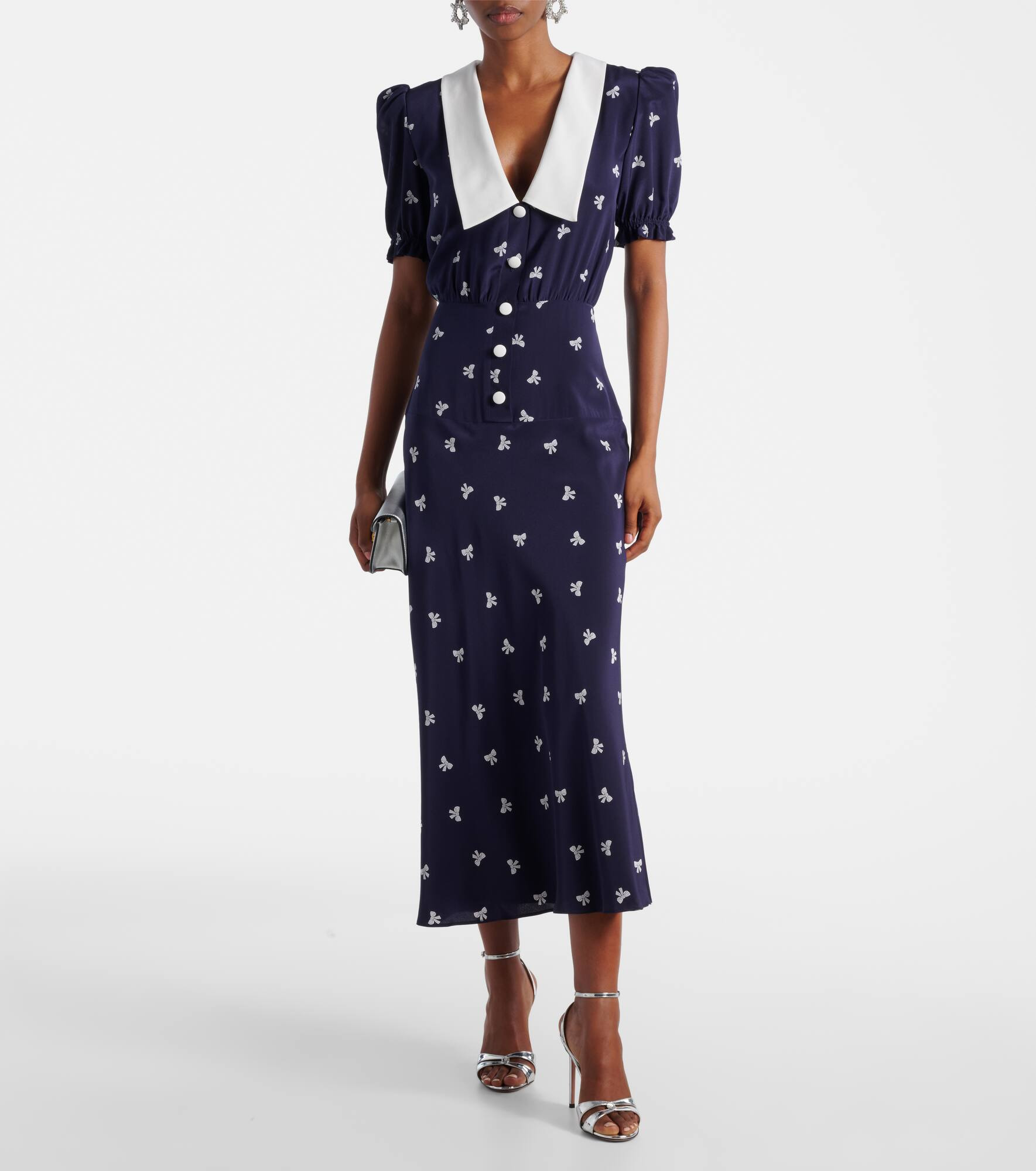 Printed silk midi dress - 2
