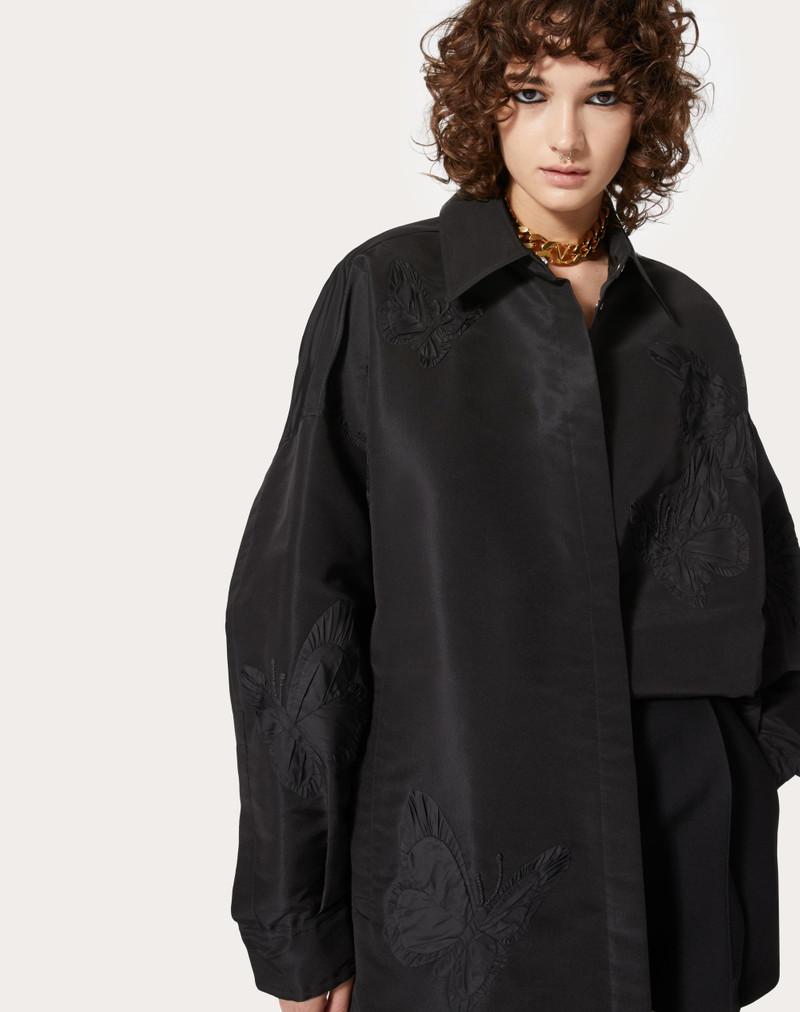 EMBROIDERED MICRO-FAILLE OVERSHIRT 5