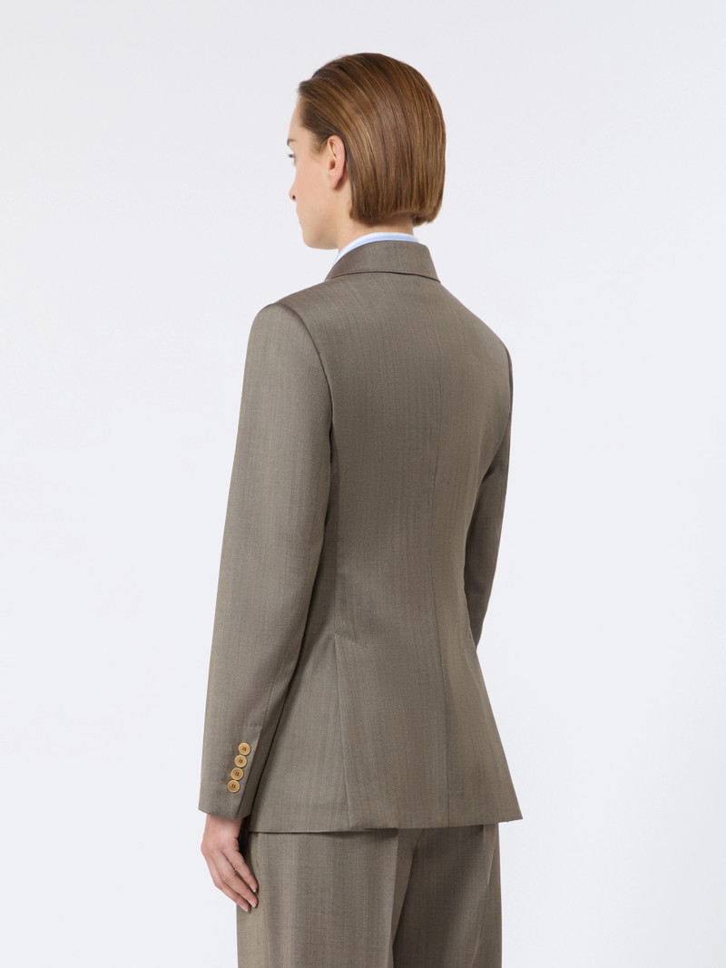 GATTINI Double-breasted wool and silk blazer - CAMEL 4