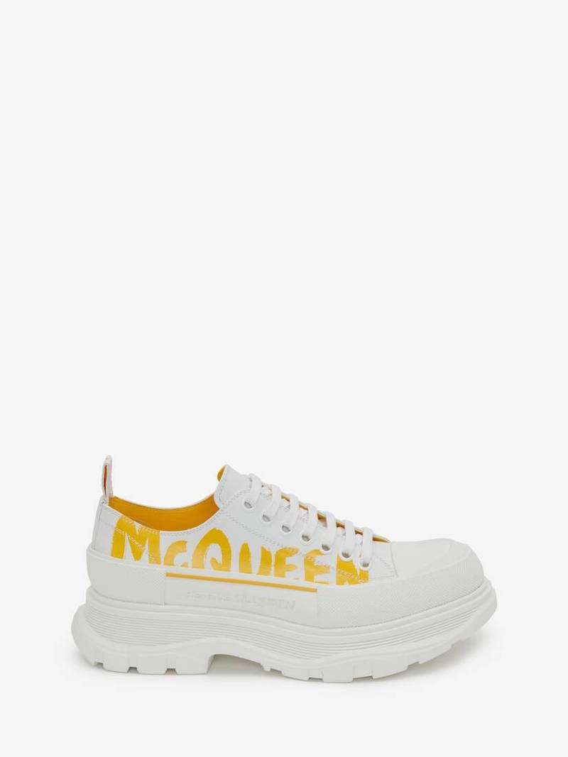 Men's Tread Slick Lace Up in White/pop Yellow - 1