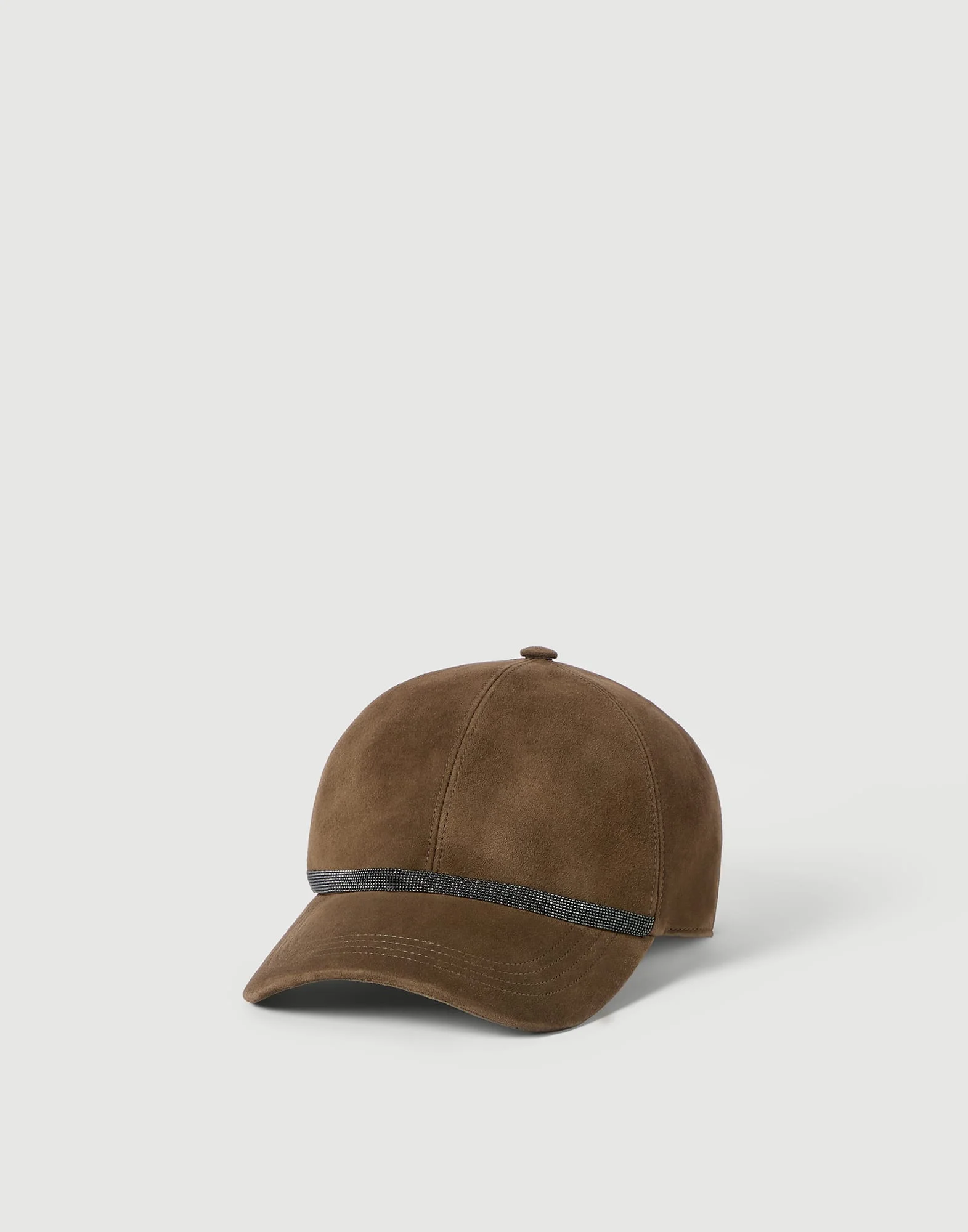 Suede baseball cap with shiny band - 1