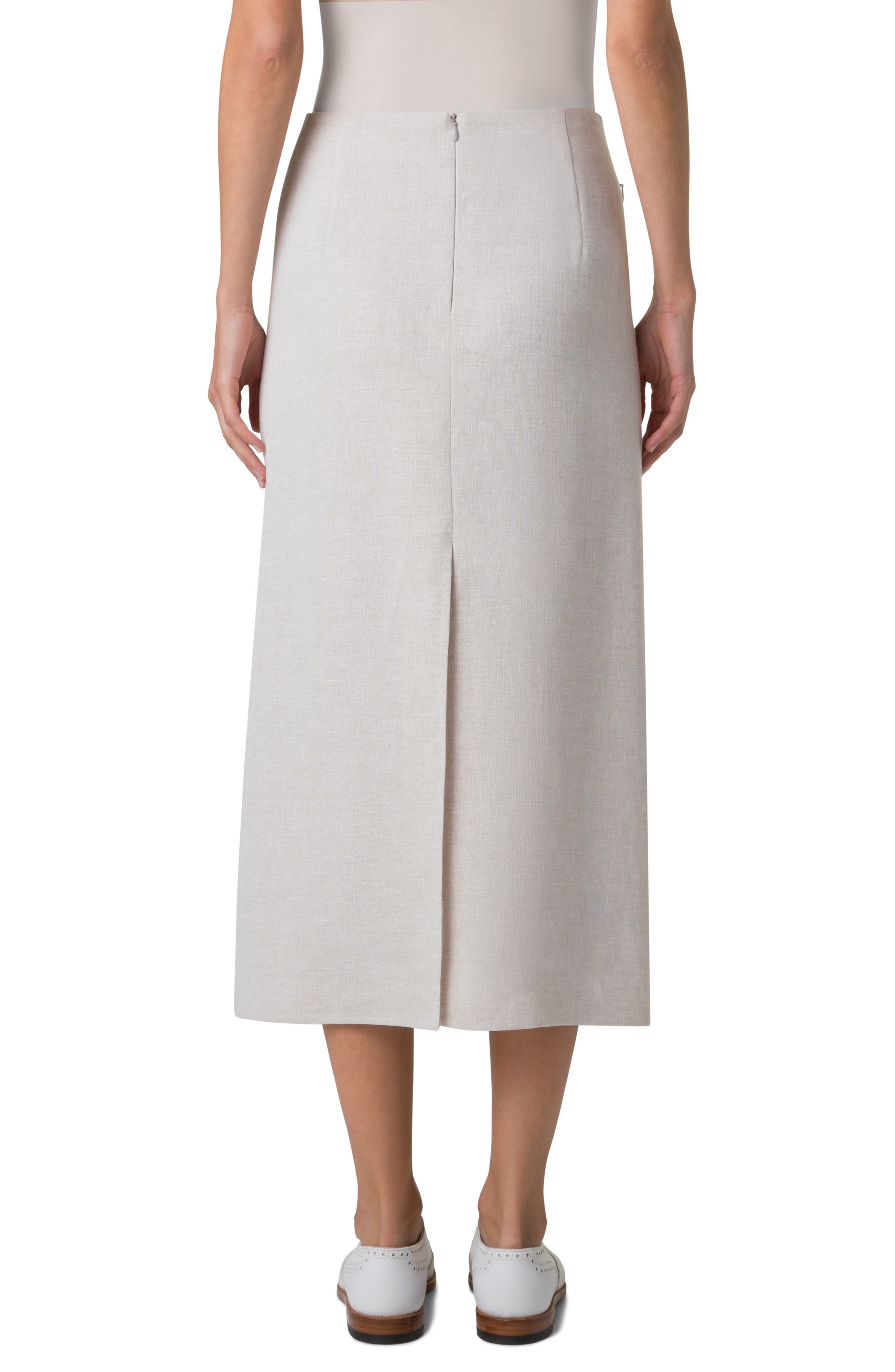 Akris Double Face Linen Blend Pencil Skirt in Greige at Nordstrom - 2