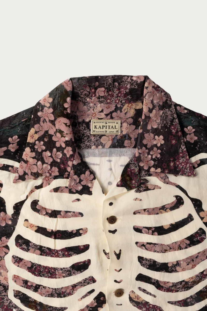 Kapital Rayon SAKURA-BONE Aloha Shirt - Indigo outlook