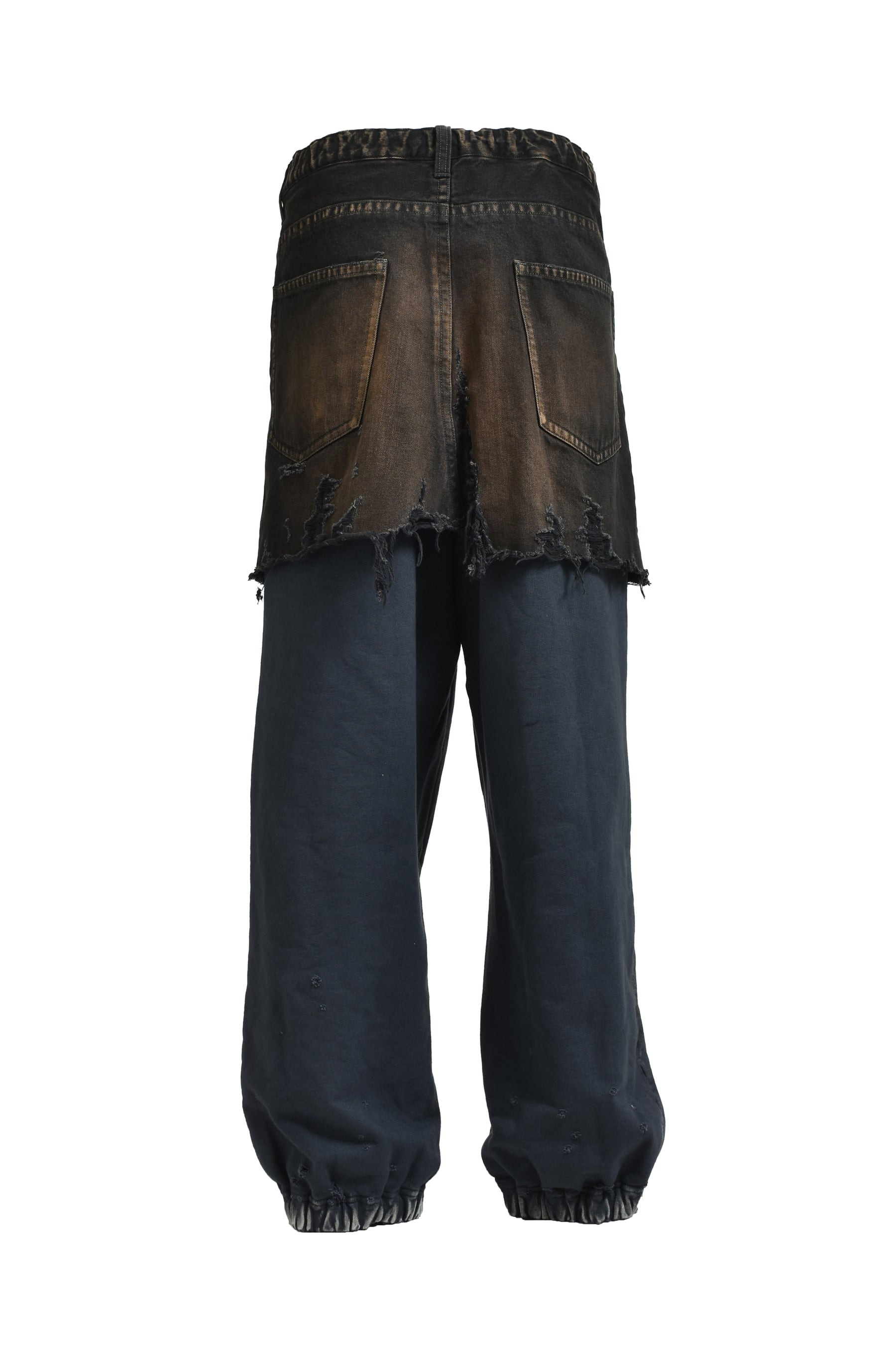 WAIST LAYERED JEANS / BLK - 6
