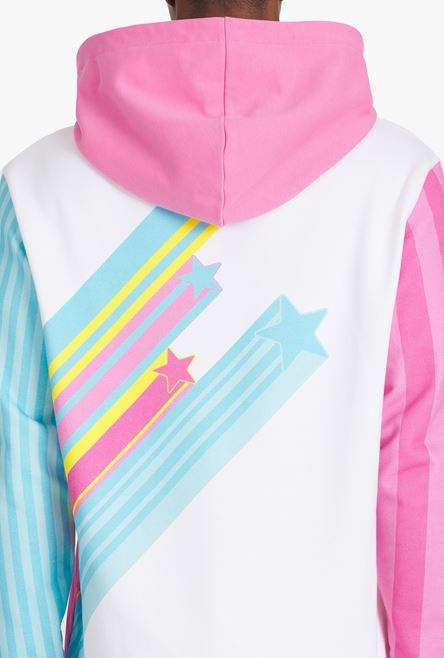 Balmain x Barbie - Multicolor eco-designed cotton sweatshirt with pink Balmain logo print - 8