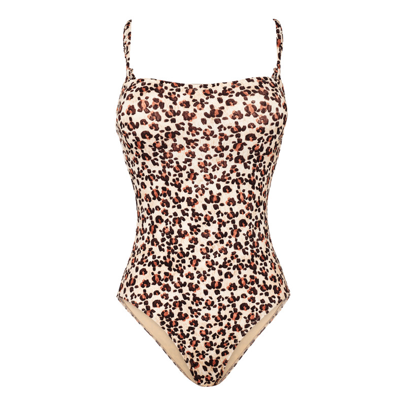 Women Bustier One-Piece Swimsuit Turtles Leopard 1