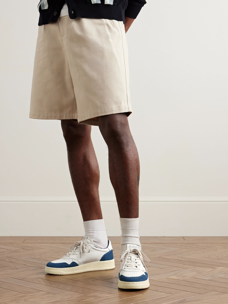 AUTRY Medalist Suede-Trimmed Leather Sneakers White outlook