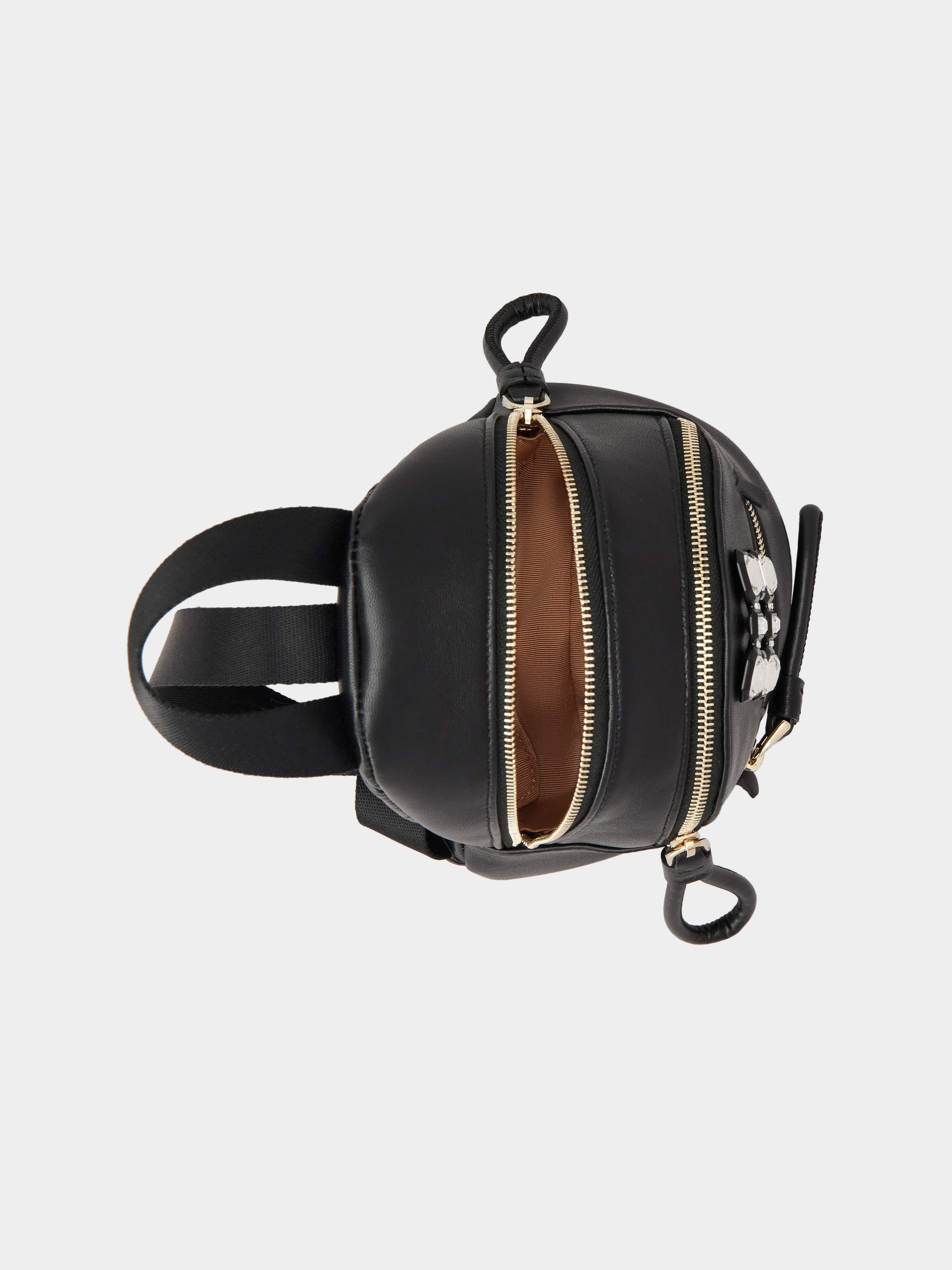Walky Viv' Strass Buckle Mini Backpack in Soft Leather - 6