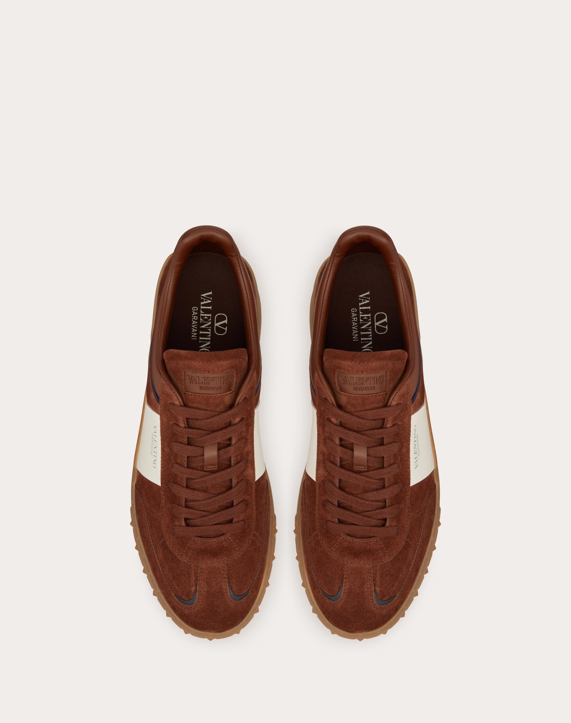 Valentino UPVILLAGE LOW TOP SNEAKER IN SPLIT LEATHER AND