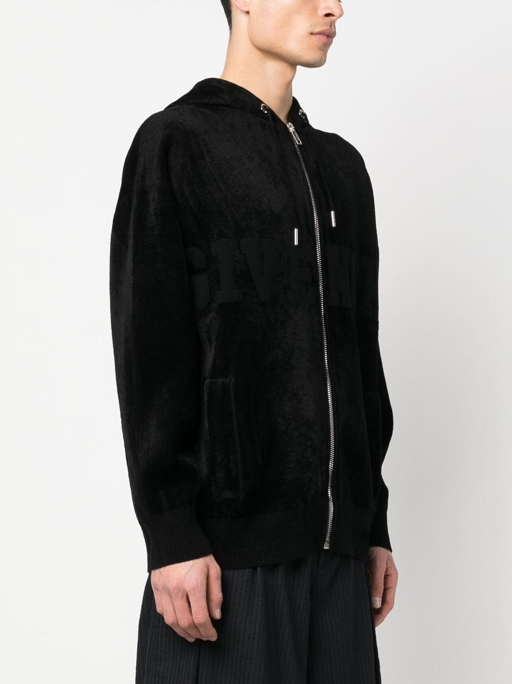 logo-print zip-up hoodie - 3