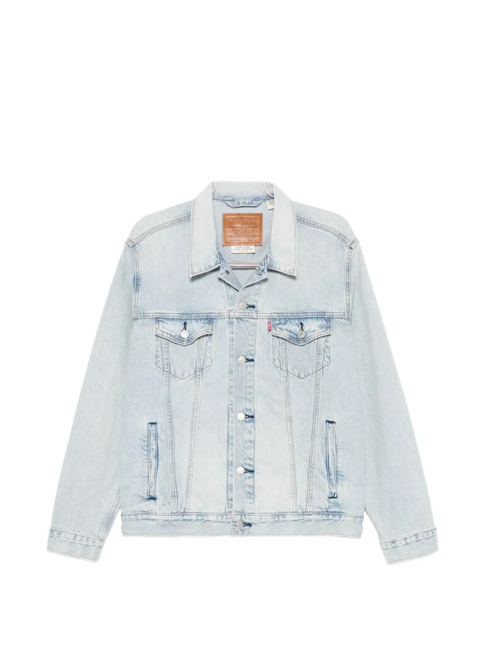 faded-wash denim jacket - 1