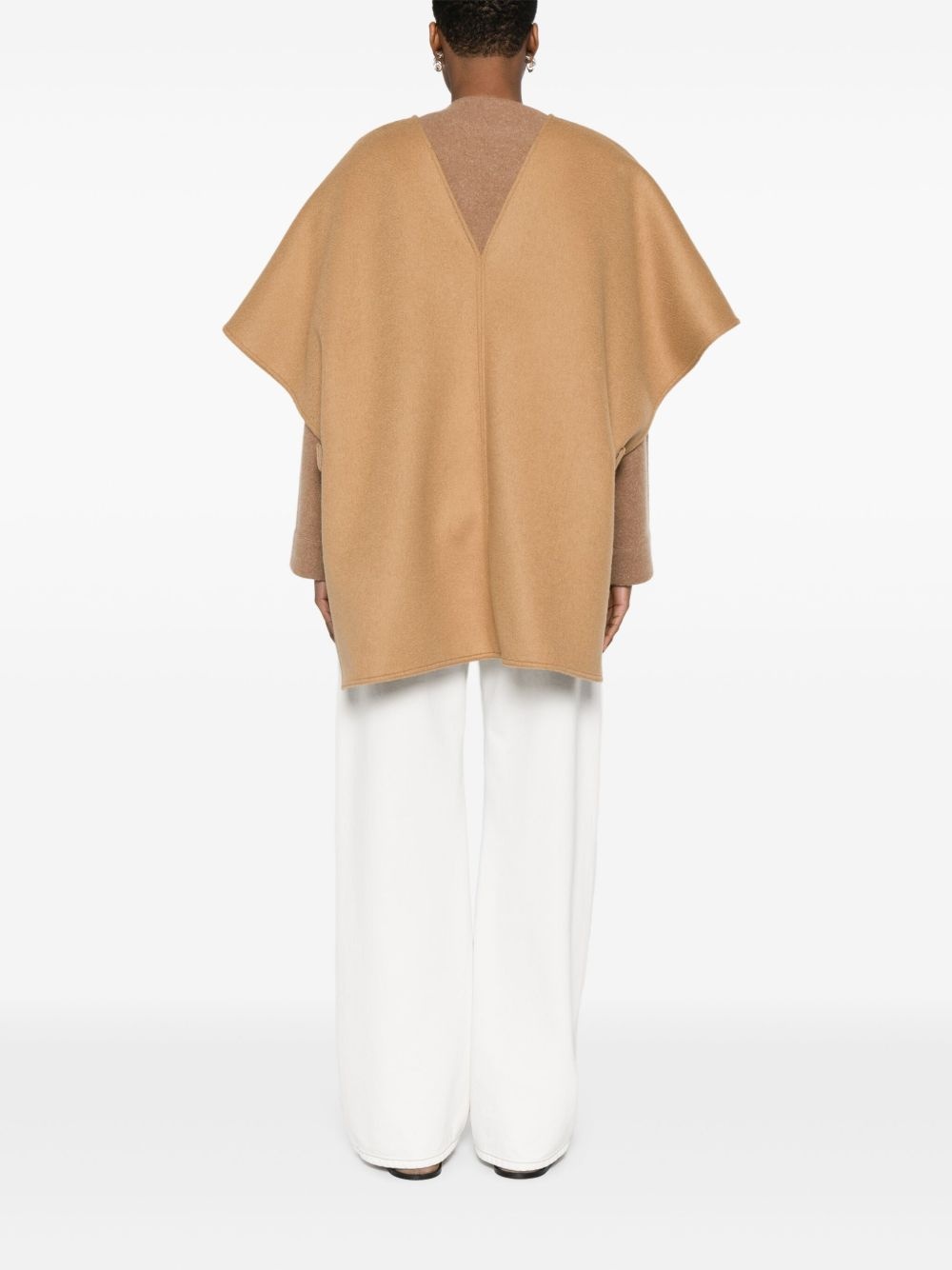 wool-blend poncho - 4