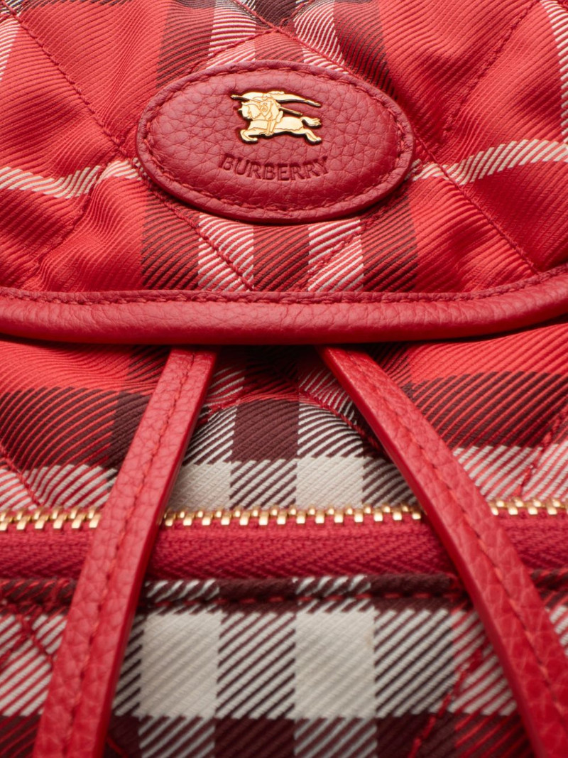 Horseshoe quilted check backpack mini bag 4