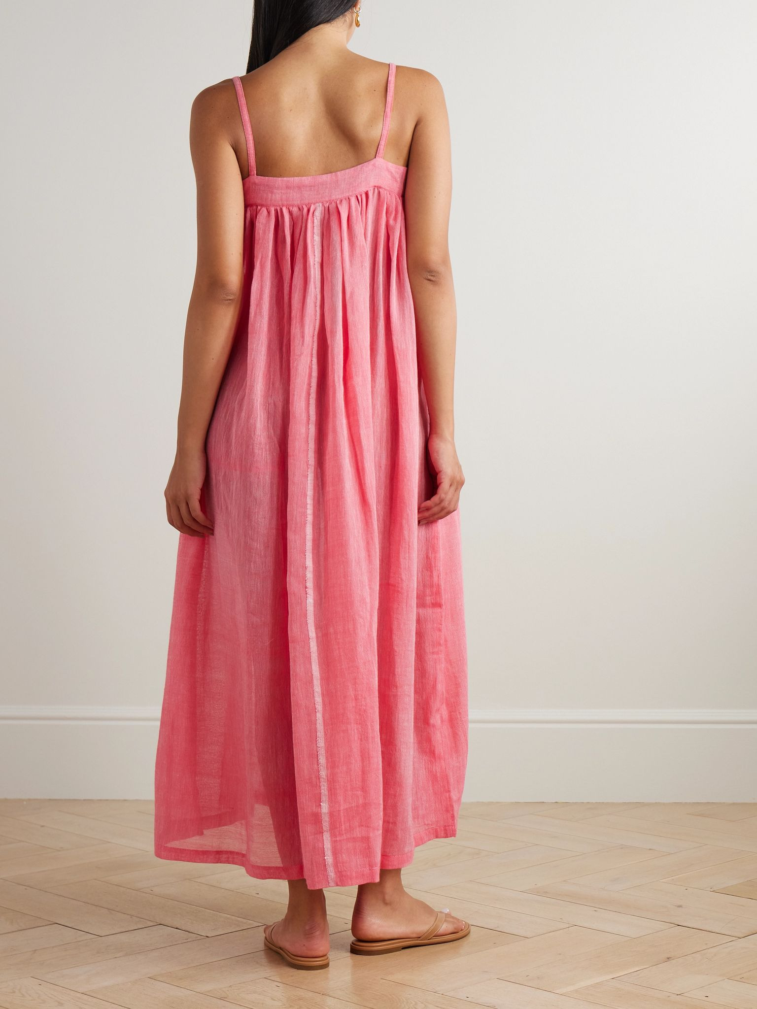 Eda cotton-voile maxi dress Bubblegum - 3