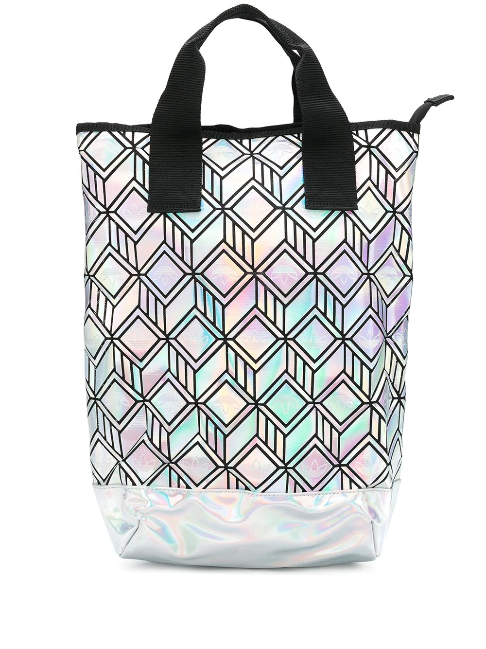 reflective geo print tote bag - 1