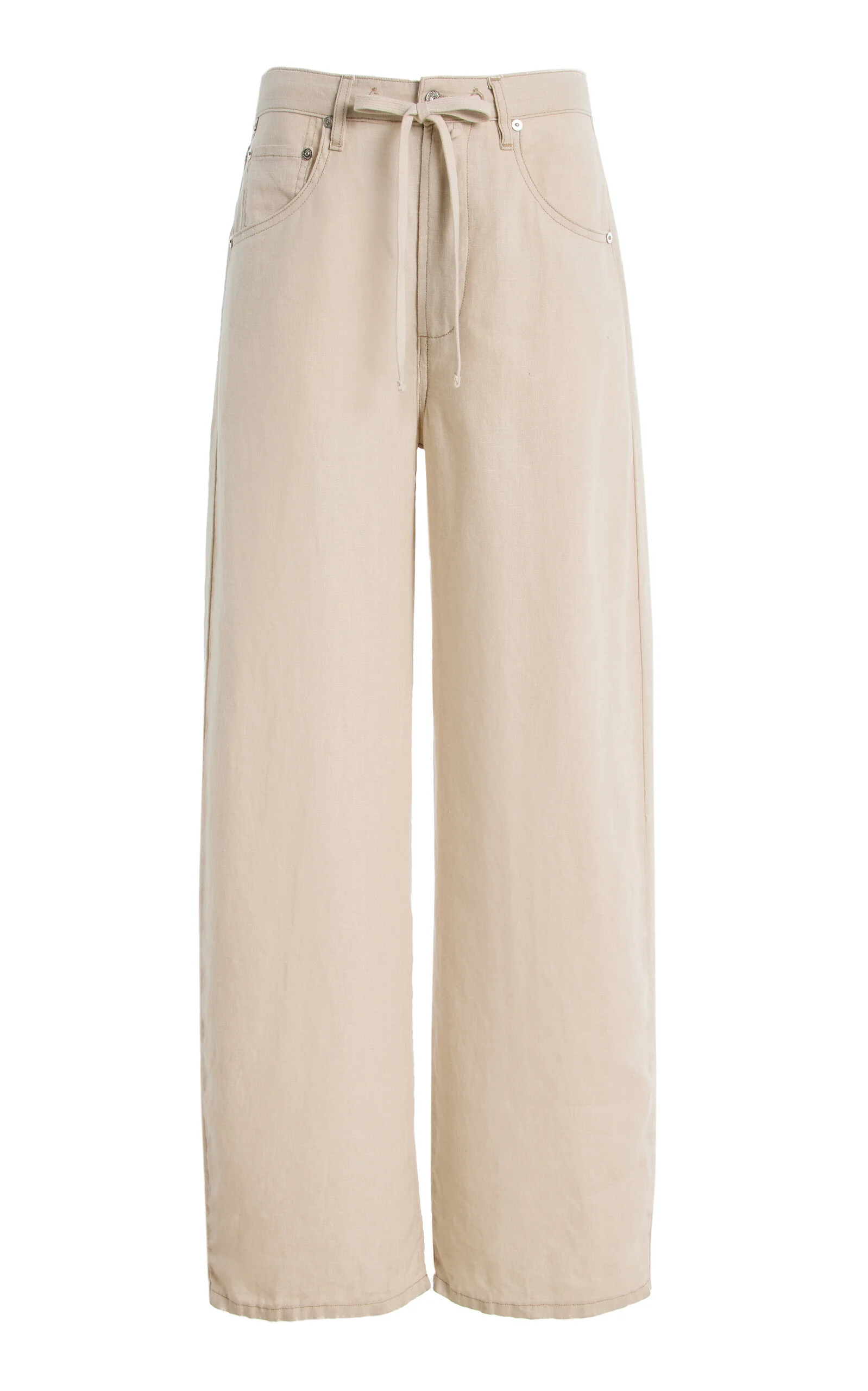 Brynn Drawstring Linen Trousers white - 1