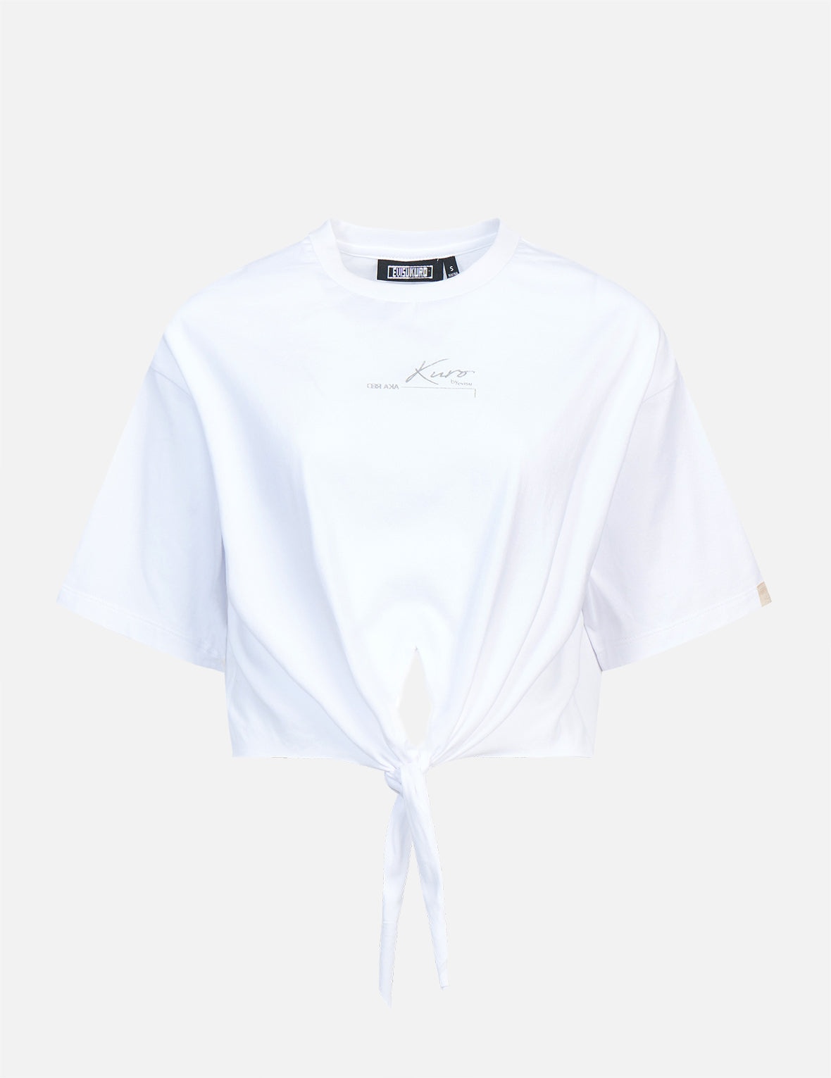 Logo Print Tie Front Drop-shoulder T-shirt - 1