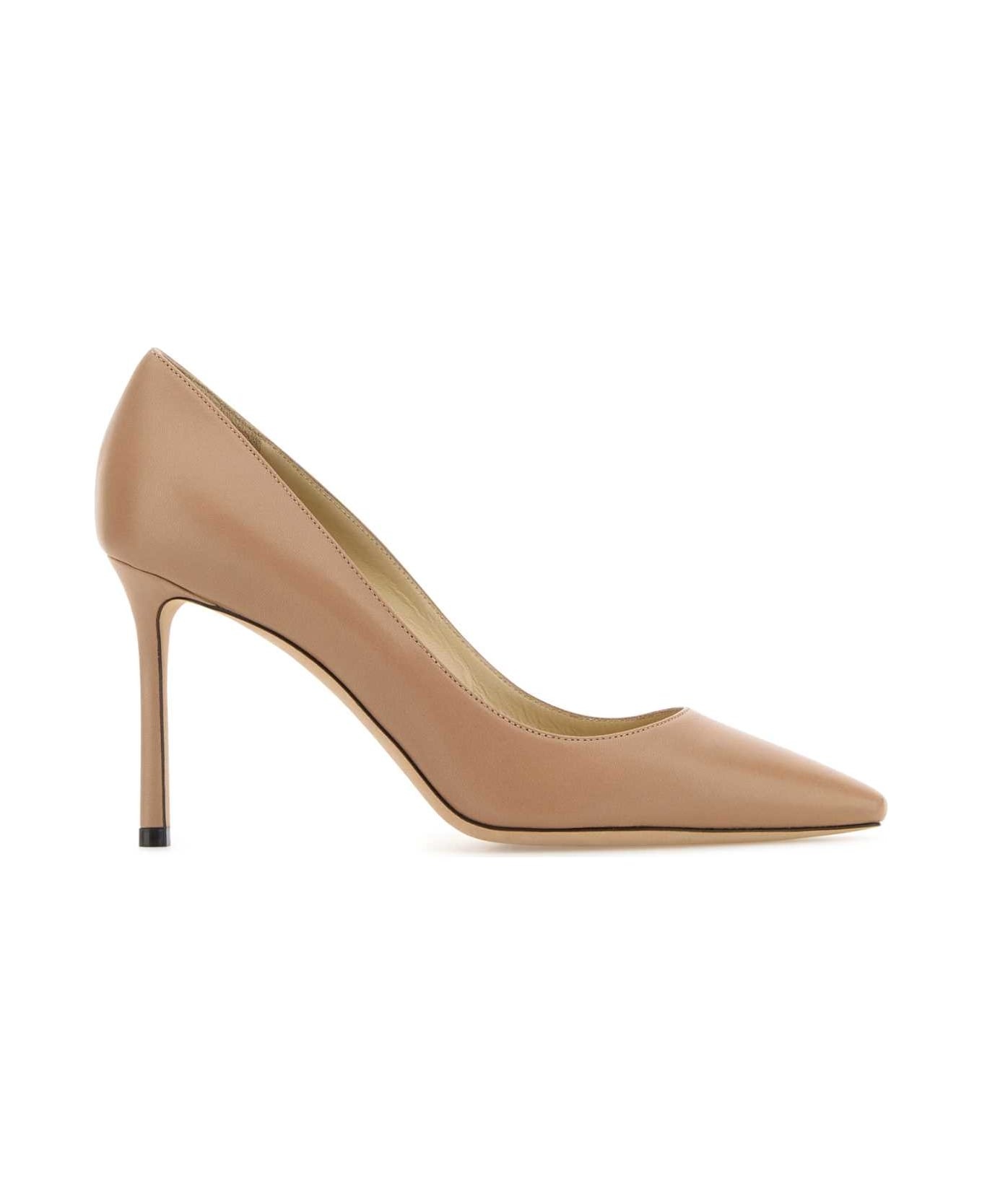 Antiqued Pink Leather Romy 85 Pumps - 1