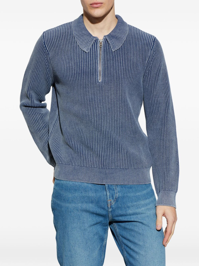 Saearl ribbed zip-fastening polo shirt 3