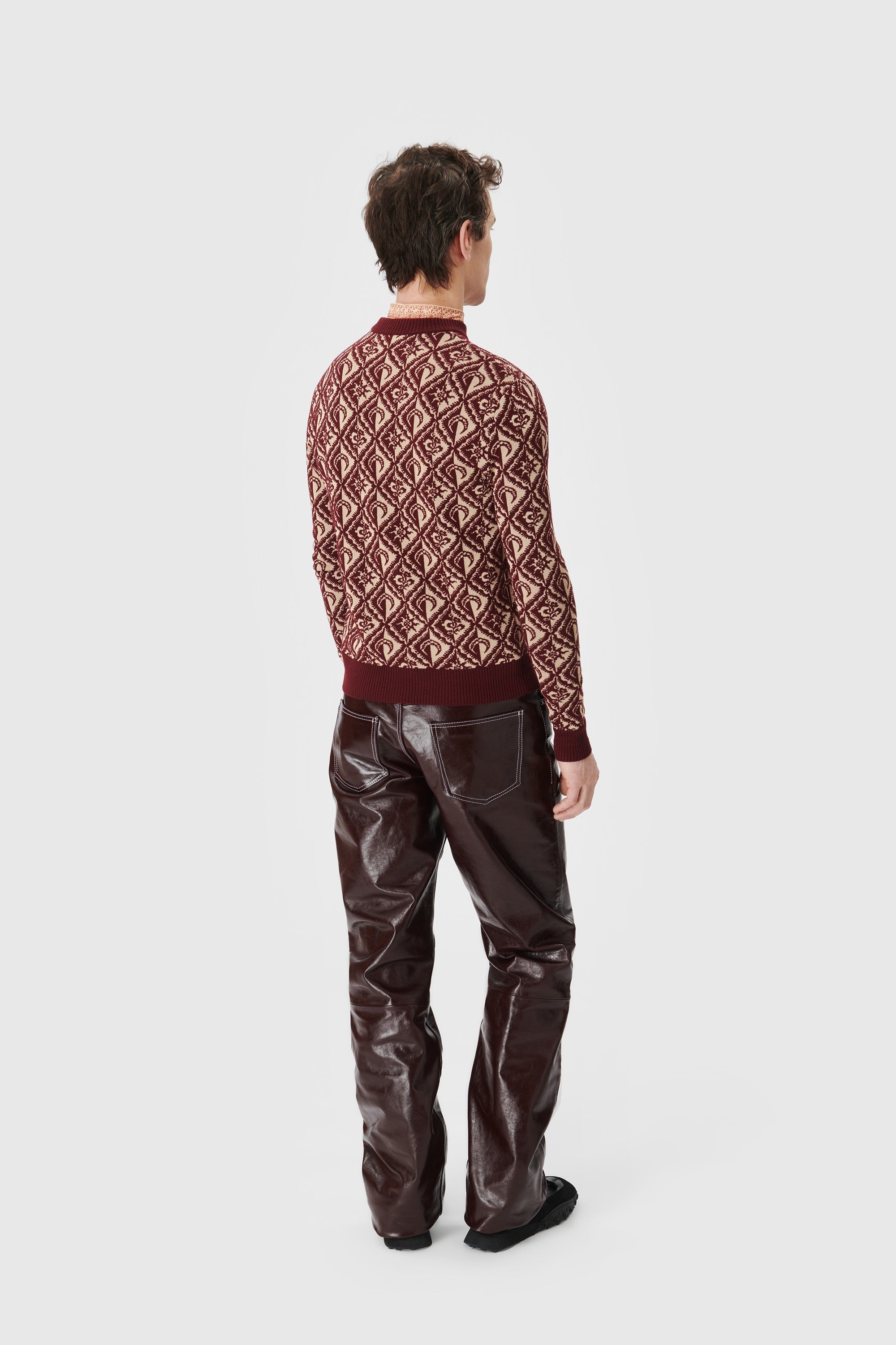 Moon Diamant Knit Jacquard Crewneck Pullover - 4