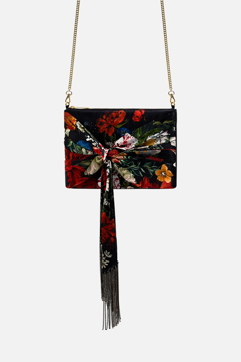 CAMILLA FRINGE TIE SCARF CLUTCH outlook