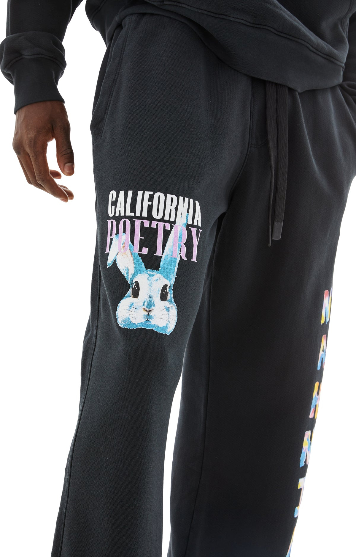 BUNNY BAGGY SWEATPANTS (BLACK) - 5