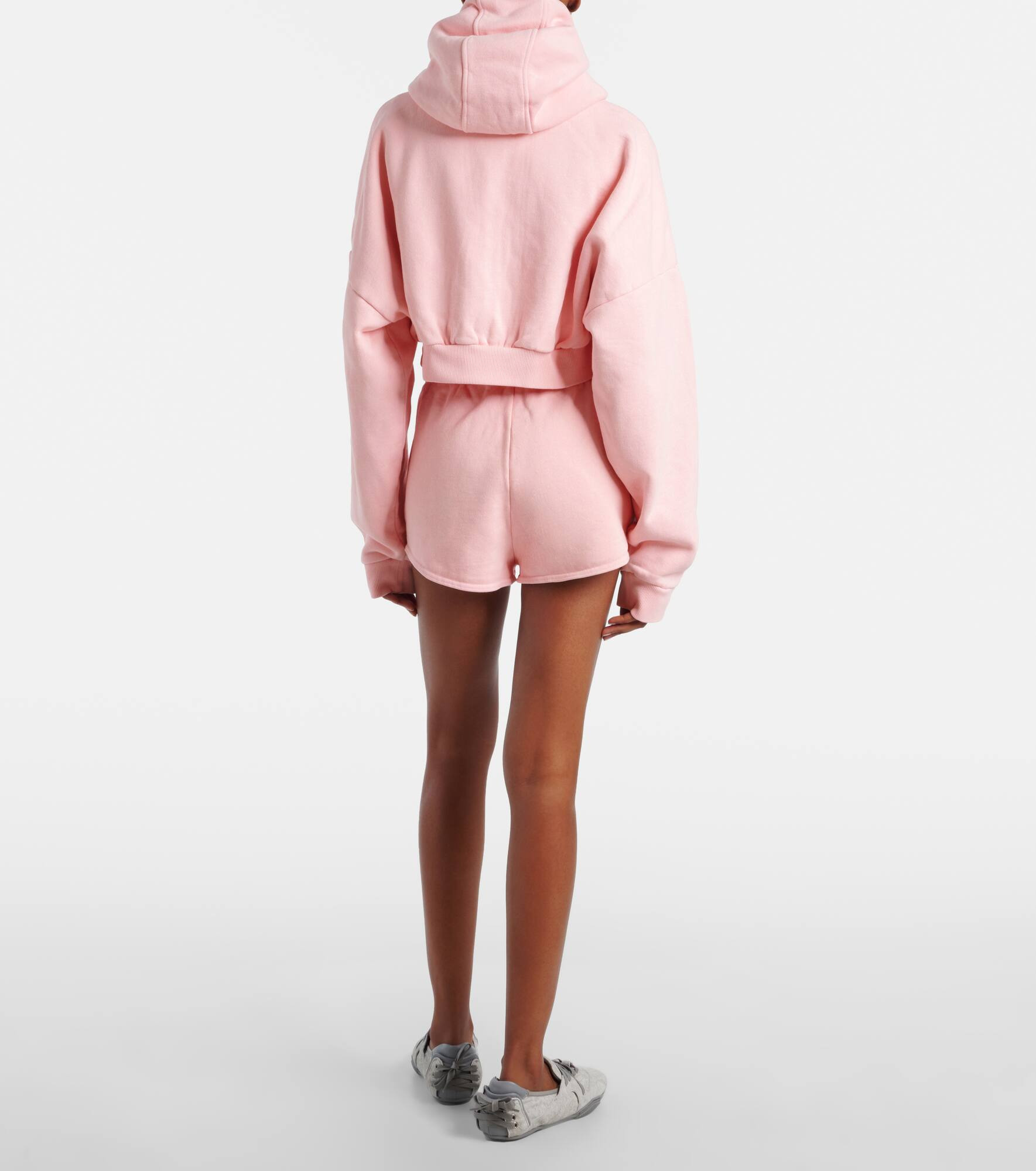 Cropped cotton jersey sweatshirt - 3