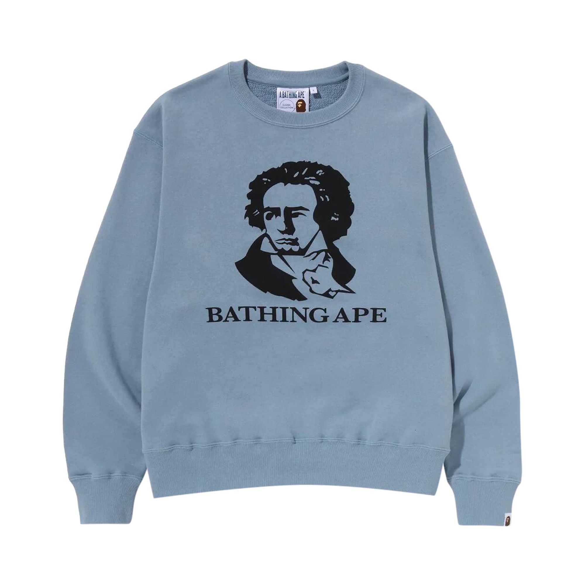 BAPE Classic Bathing Ape Relaxed Fit Crewneck 'Sax' - 1