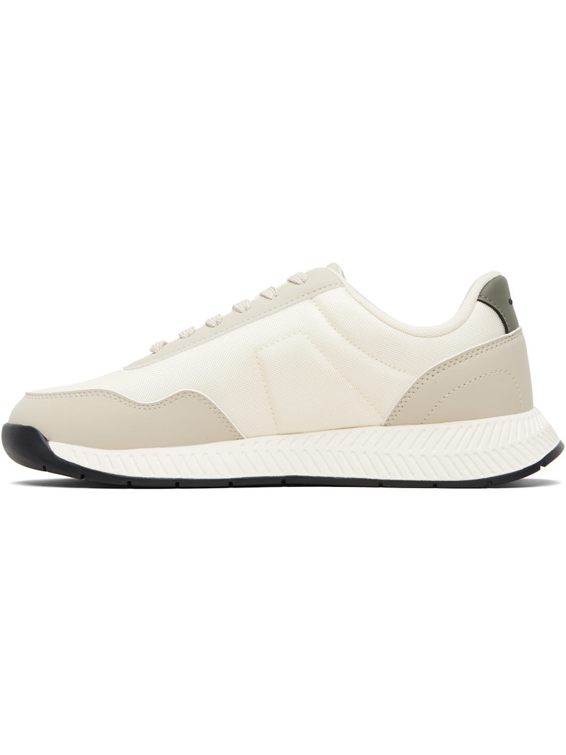 BOSS Beige Textured Sneakers outlook