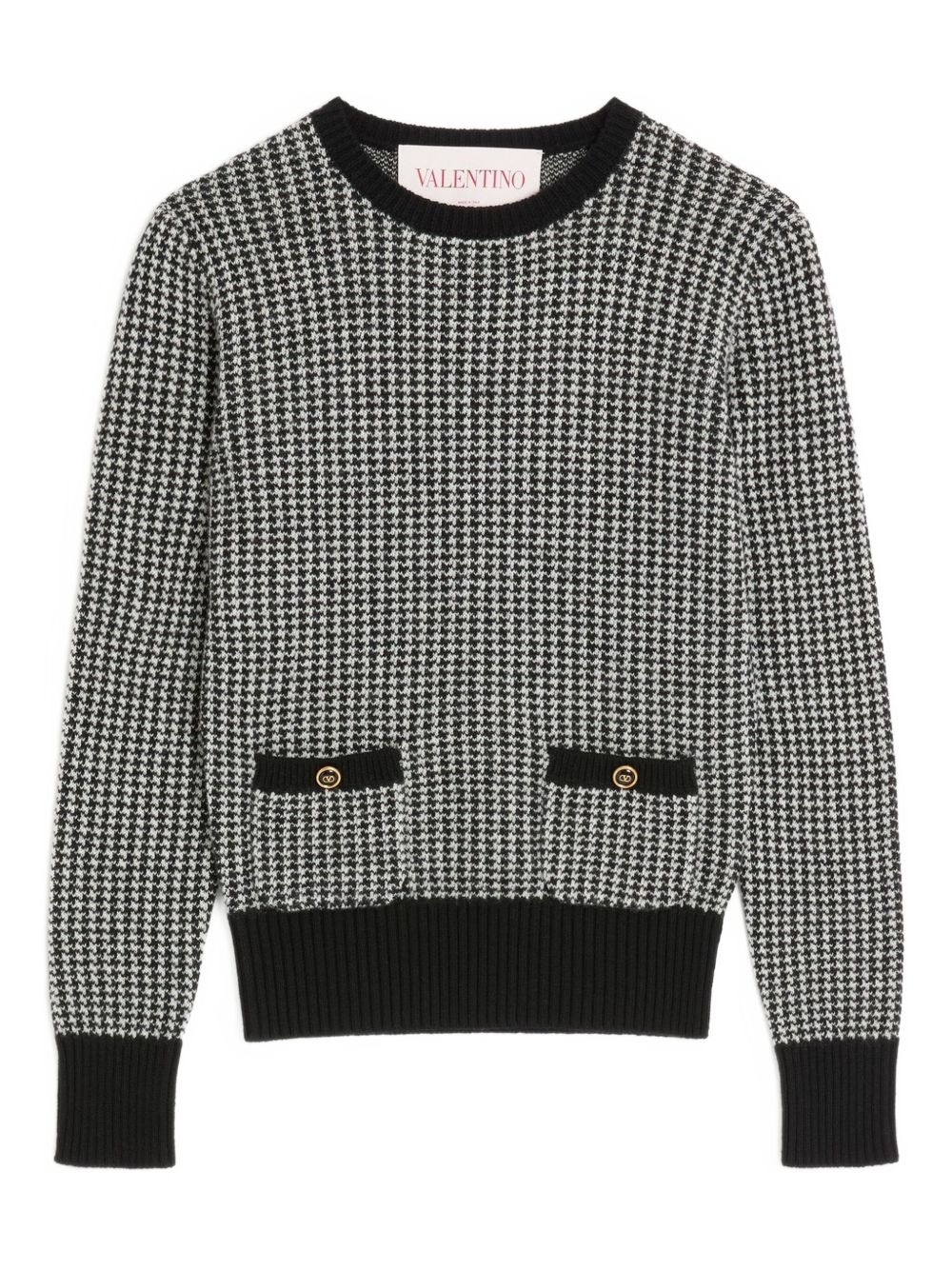 houndstooth-pattern sweater - 1