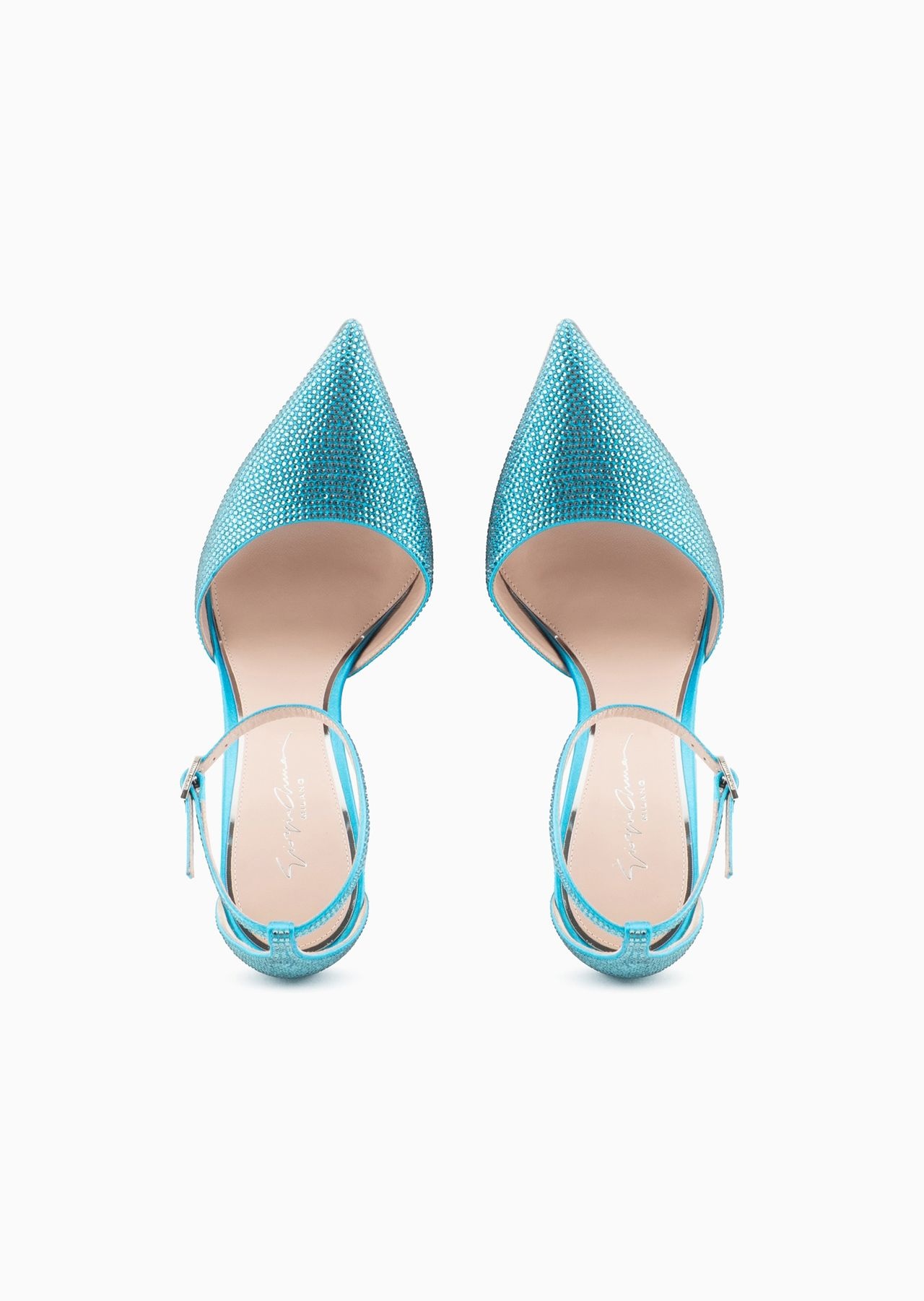Rhinestone and satin d'Orsay court shoes - 3