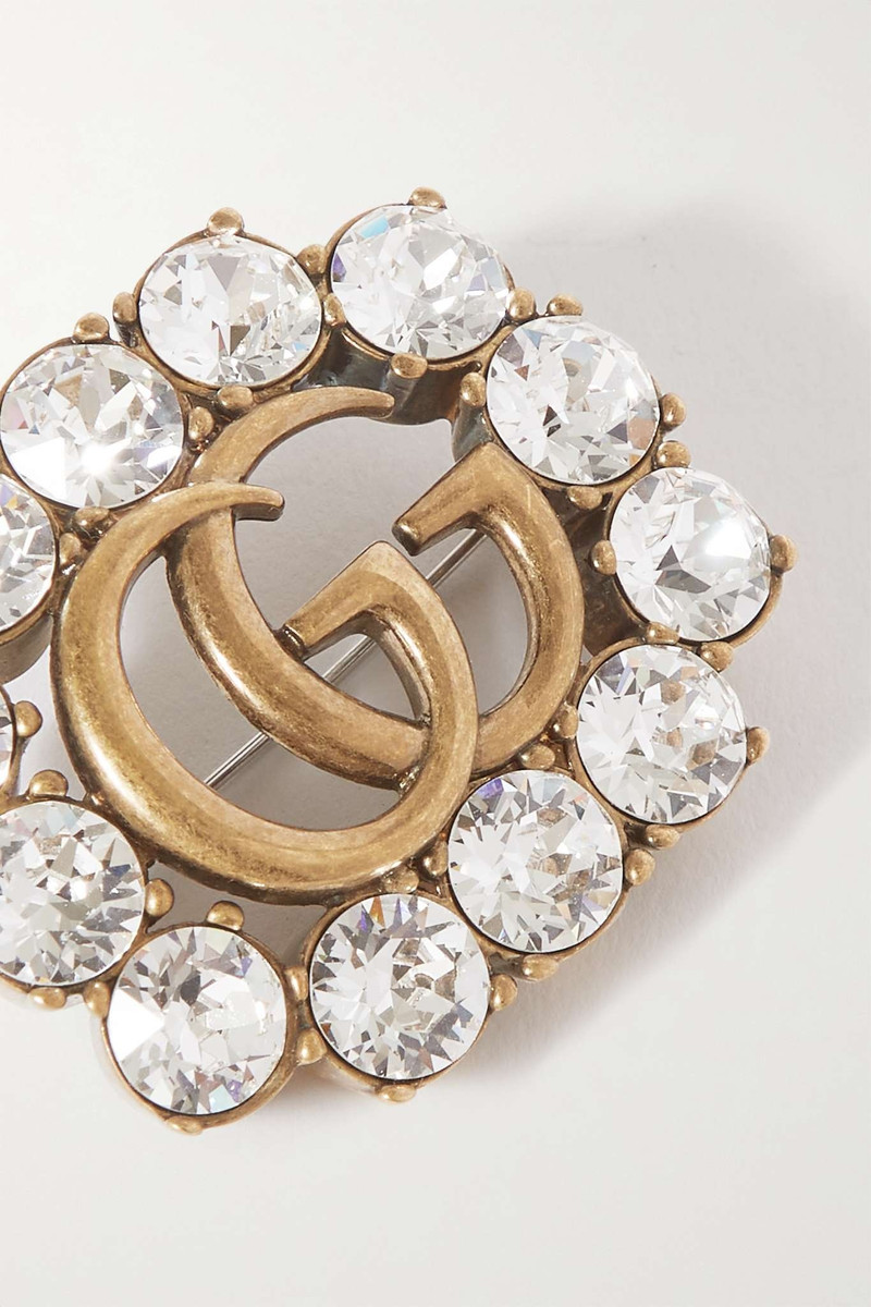 Gold-tone crystal brooch 4