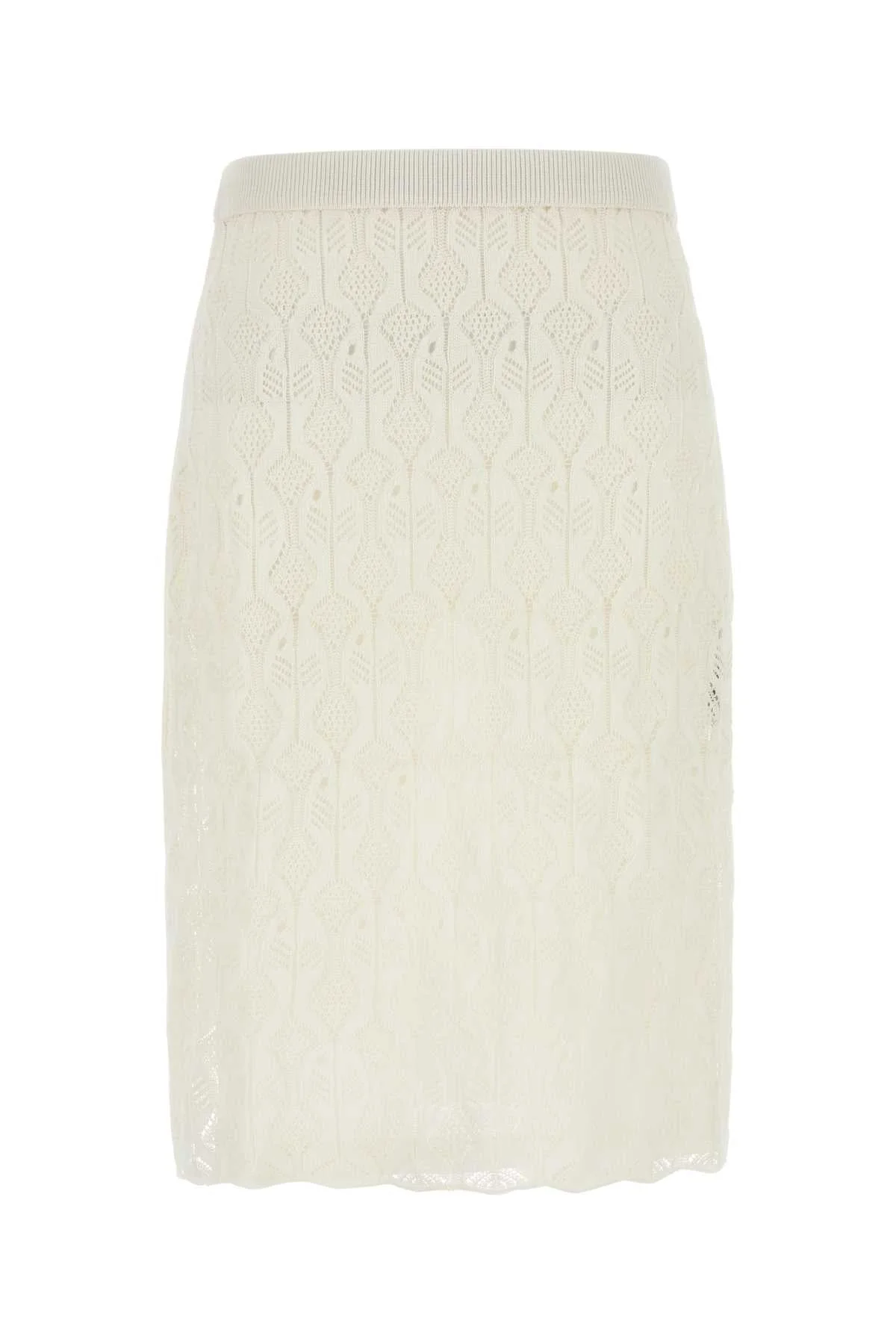 Bottega Veneta Women White Lace Skirt - 1