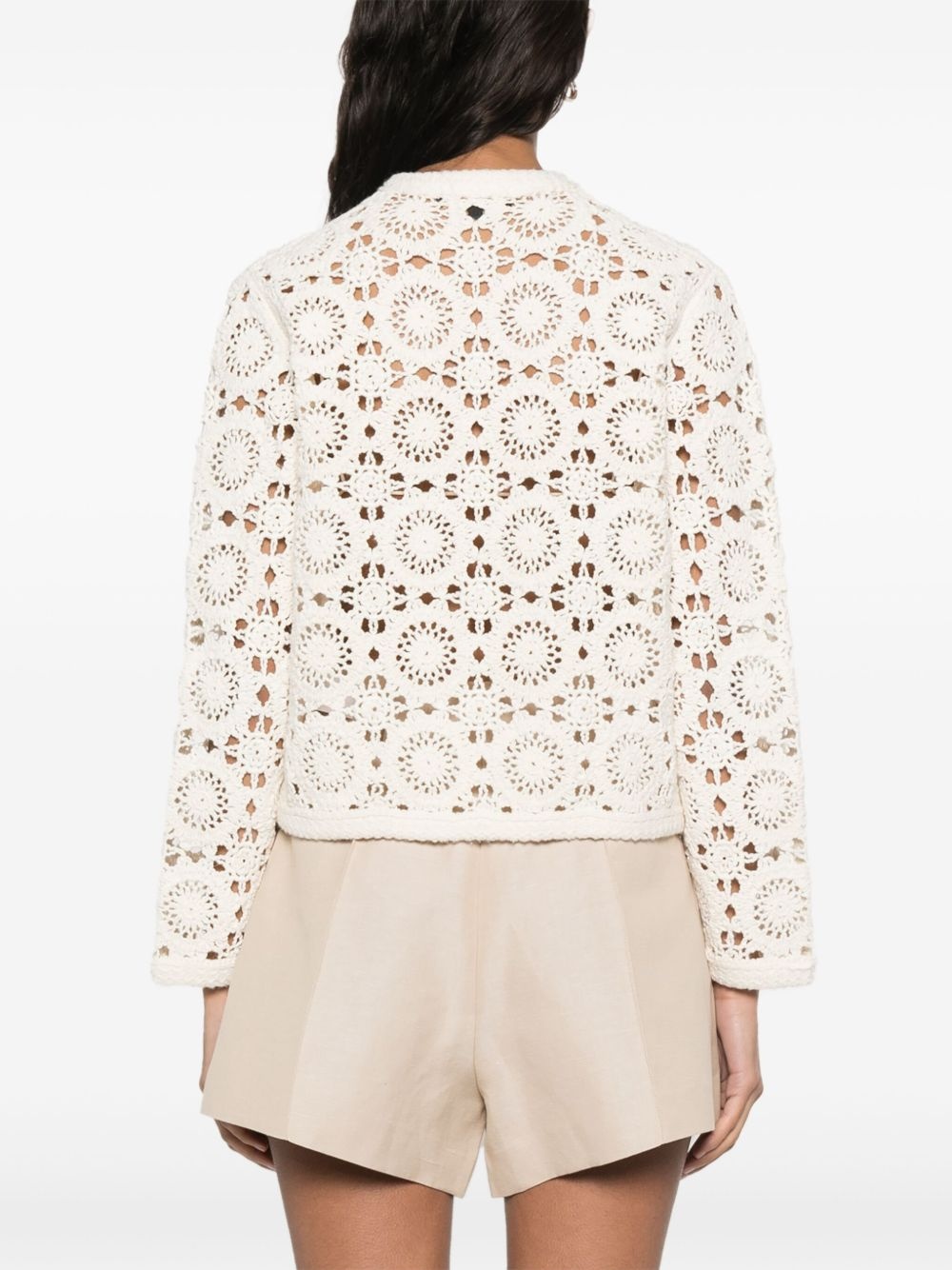 floral-motif cardigan - 4
