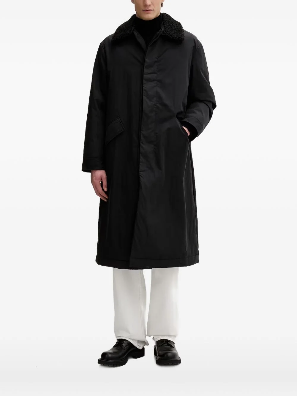 flap-pocket coat - 1