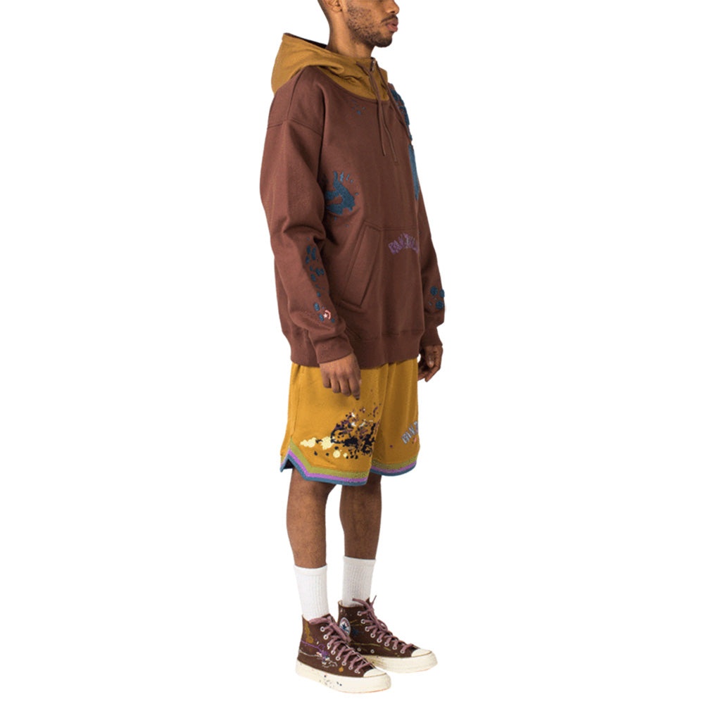 Men's Converse x Bandulu Crossover Splash Ink Embroidered Contrasting Colors Brown 10021726-A01 - 4
