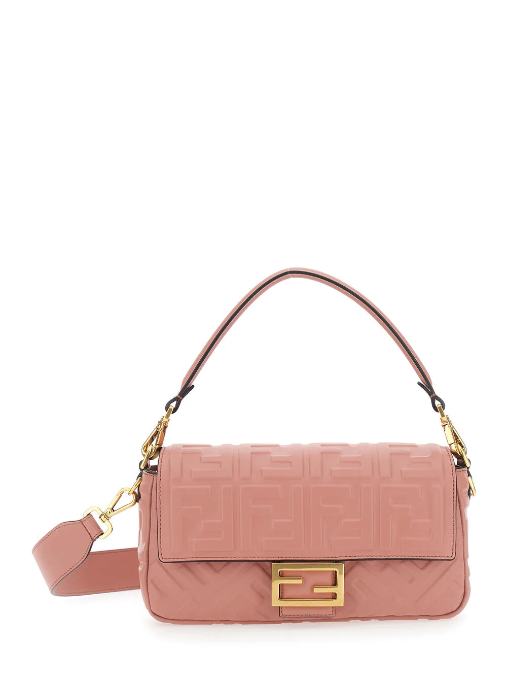Fendi Women 'Baguette' Pink Shoulder Bag With Removable Shoulder Strap In Ff Canvas Woman - 1