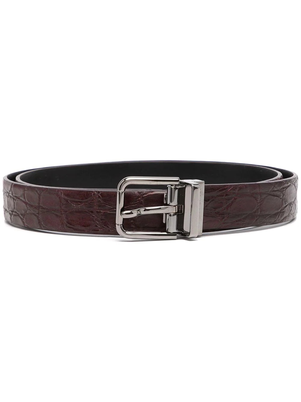 alligator skin buckled belt - 1