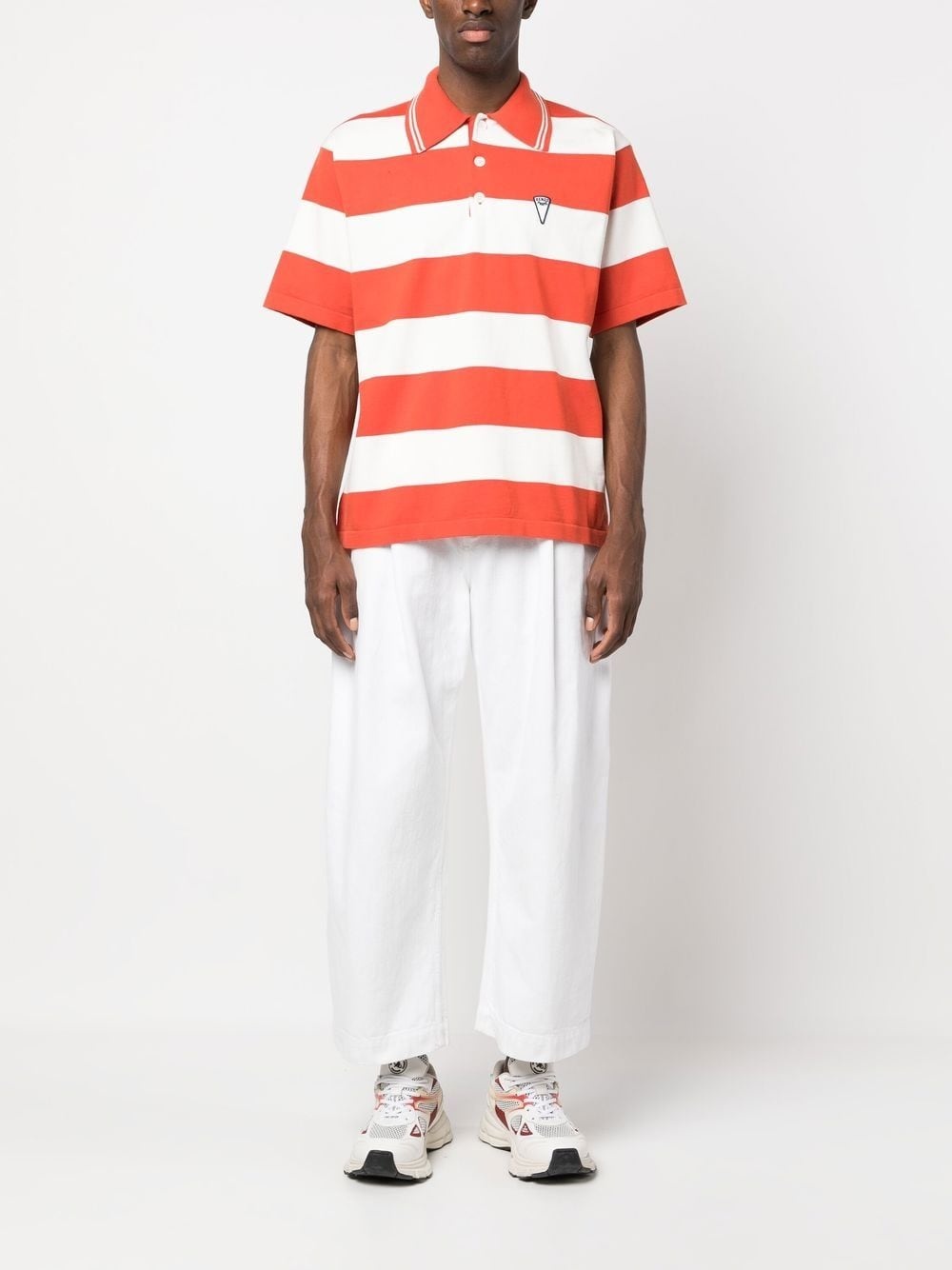 logo-print striped polo shirt - 2