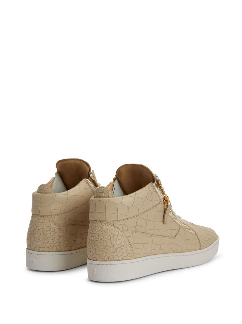 Frankie crocodile-embossed hi-top sneakers 3