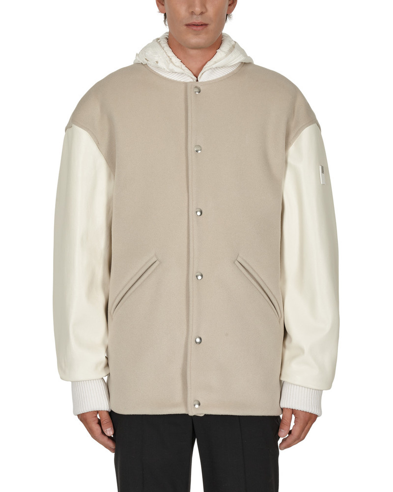 HOODED LEATHER AND WOOL VARSITY JACKET 2